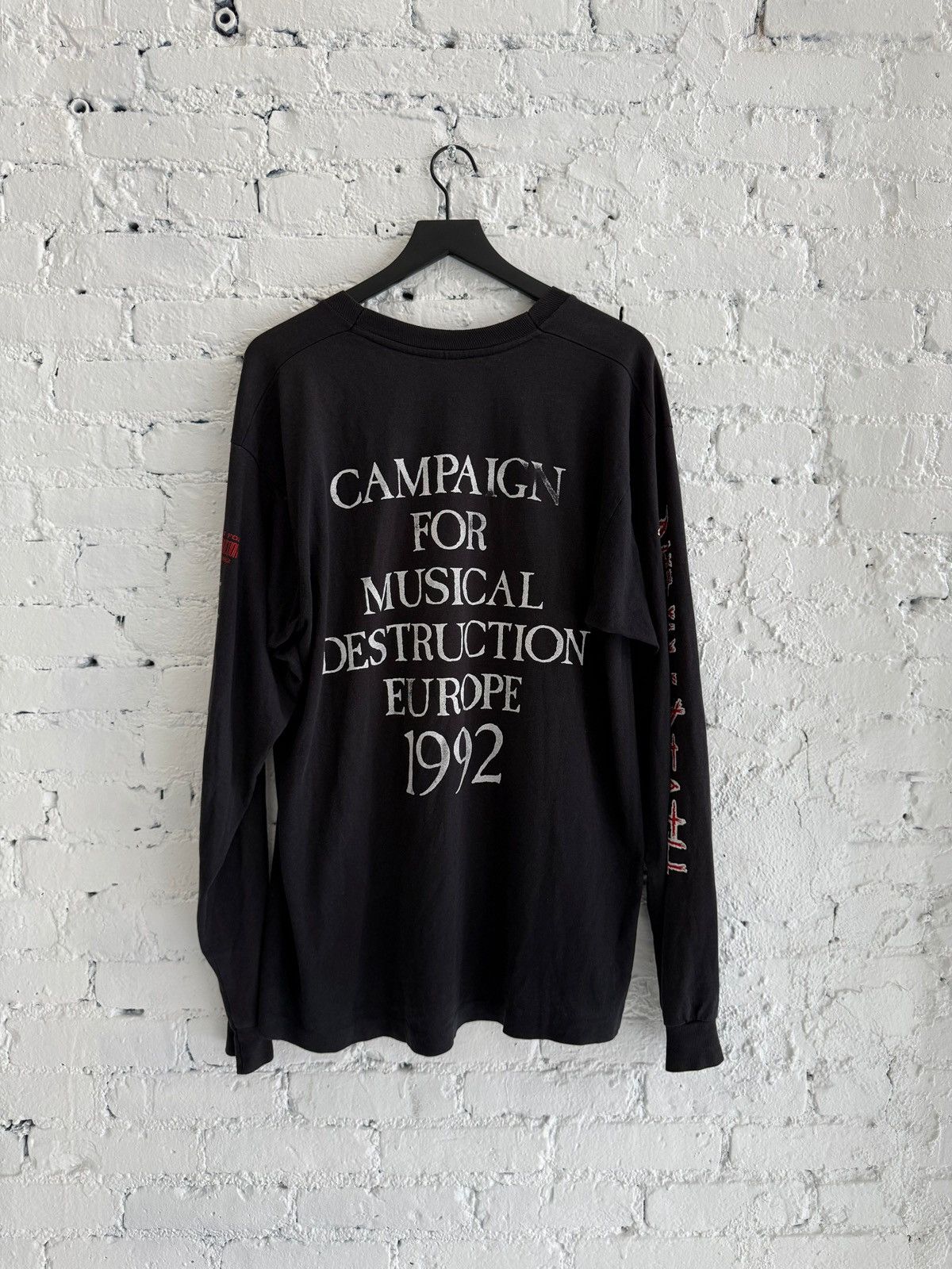 Vintage 1992 NAPALM DEATH ‘CAMPAIGN FOR MUSICAL DESTRUCTION’ L/S TEE Size US XL / EU 56 / 4 - 5 Thumbnail