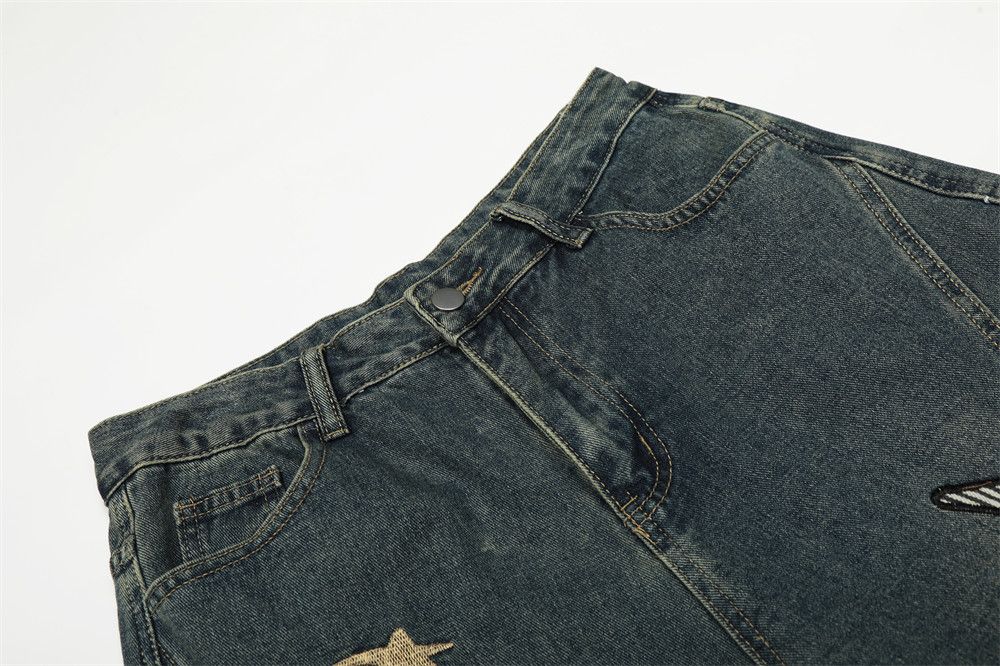 Vintage Men's retro patchwork punk distressed washed scimitar jeans Size US 32 / EU 48 - 3 Thumbnail