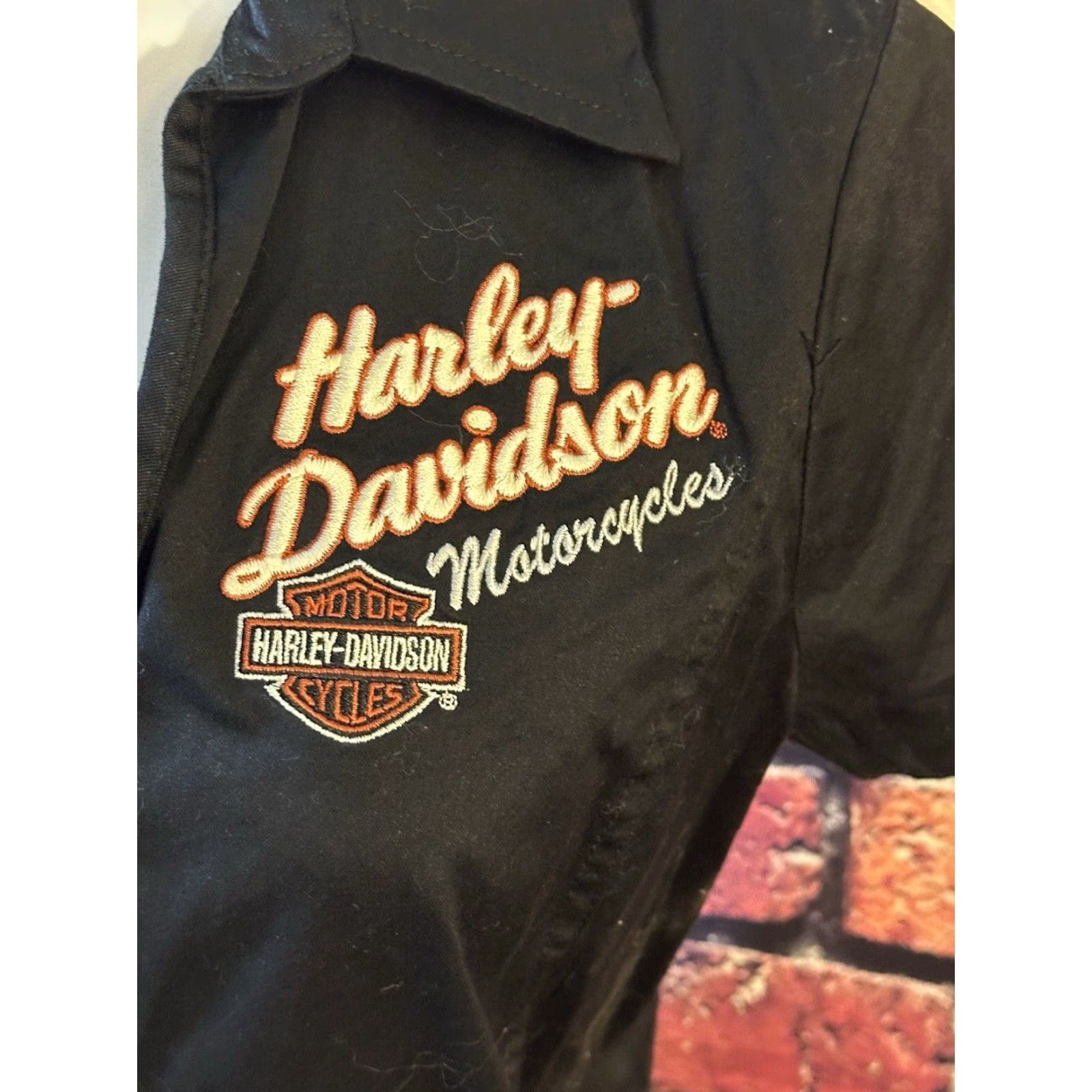 Harley Davidson Harley-Davidson Women's Black Zip Mechanic Embroidered Work Shirt Medium Size M / US 6-8 / IT 42-44 - 4 Thumbnail