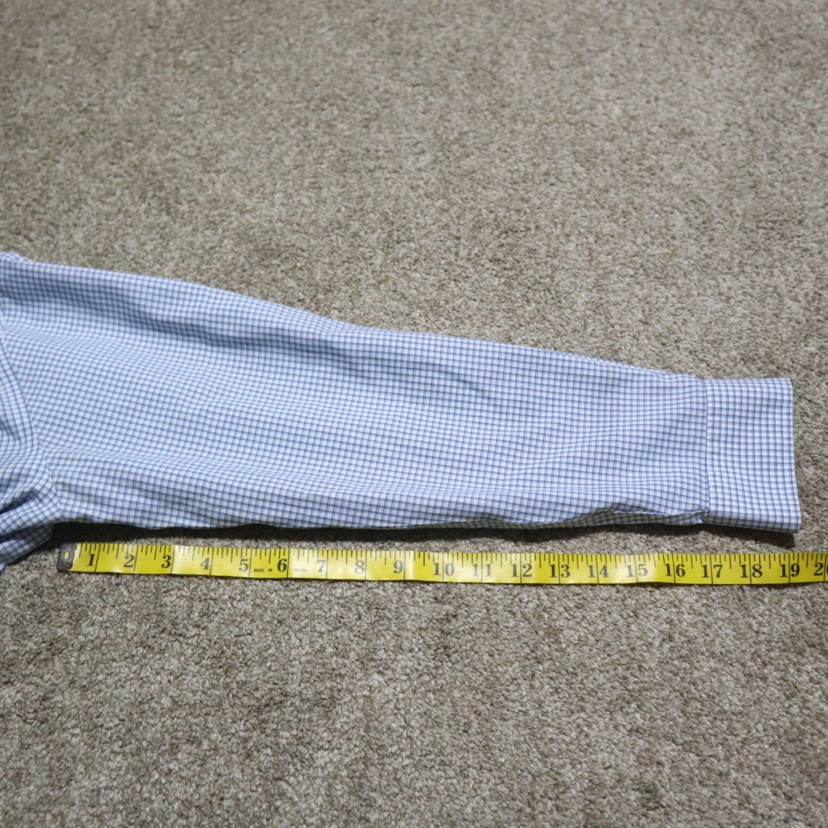 Jos. A. Bank Jos A Bank Shirt Men 15.5 32 Blue Check Traveler Button-Up Long Sleeve Cotton Size US L / EU 52-54 / 3 - 6 Thumbnail