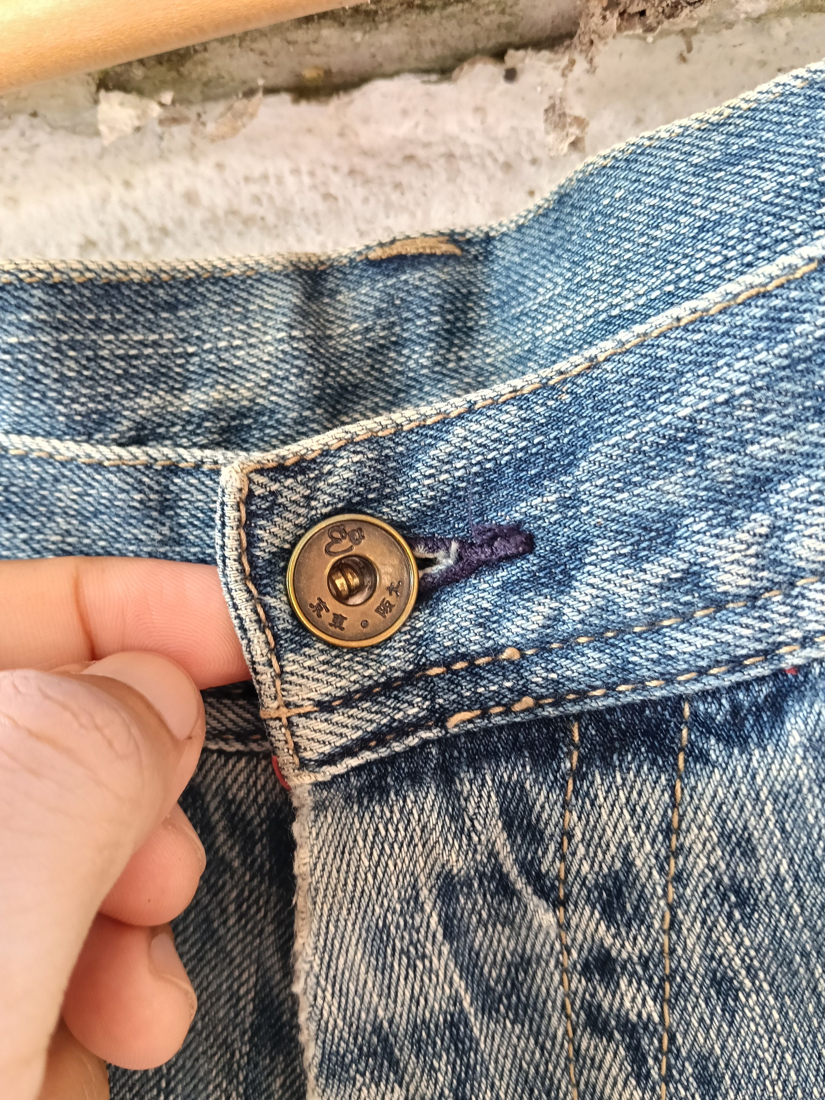 Evisu 💥 Evisu Genes Japan Distressed Double Knee Denim 💥 Size US 36 / EU 52 - 7 Thumbnail