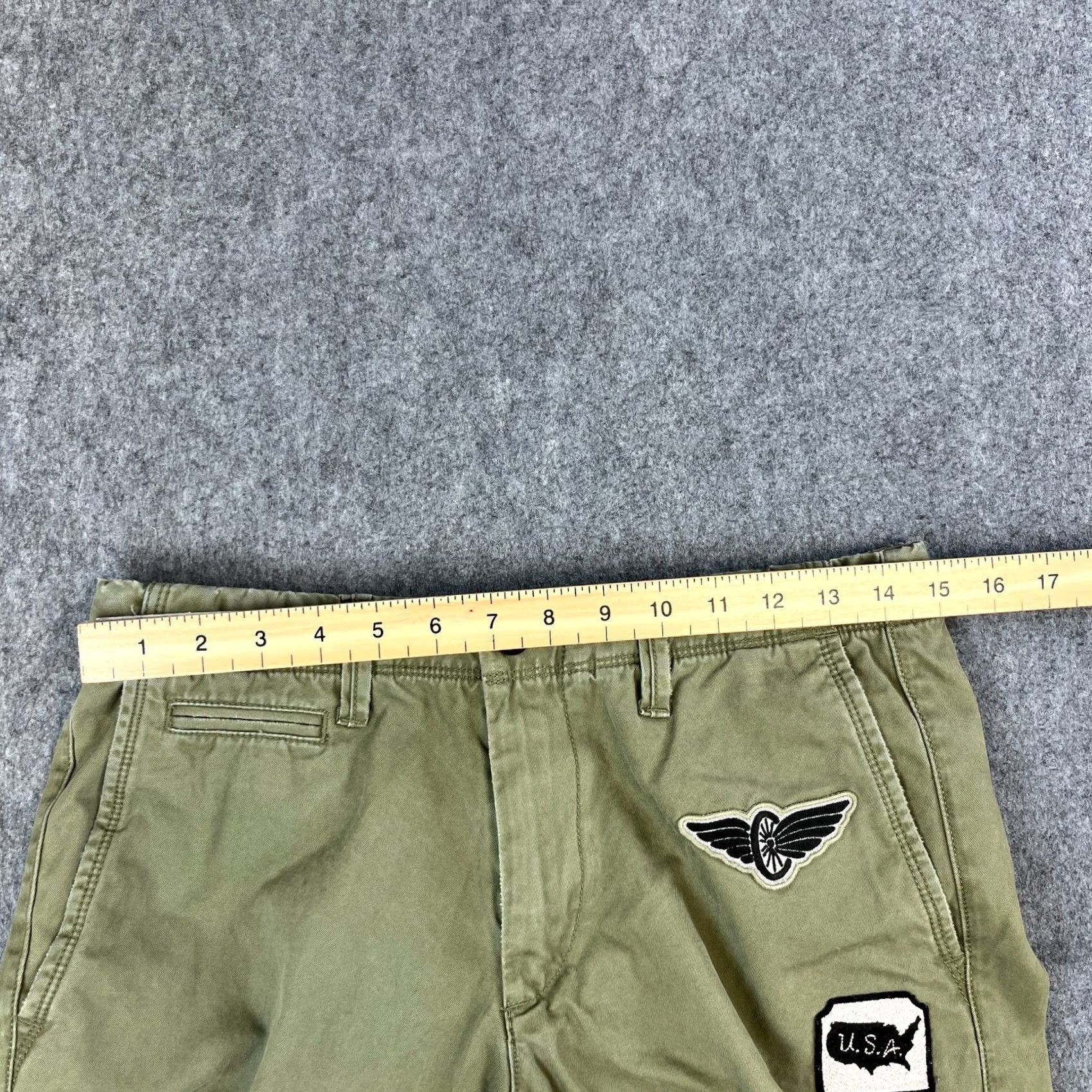 Gap GAP Chino Trousers Pants Slim Tapered Fit 30 Green Applique Patch USA Mens Size US 30 / EU 46 - 6 Thumbnail
