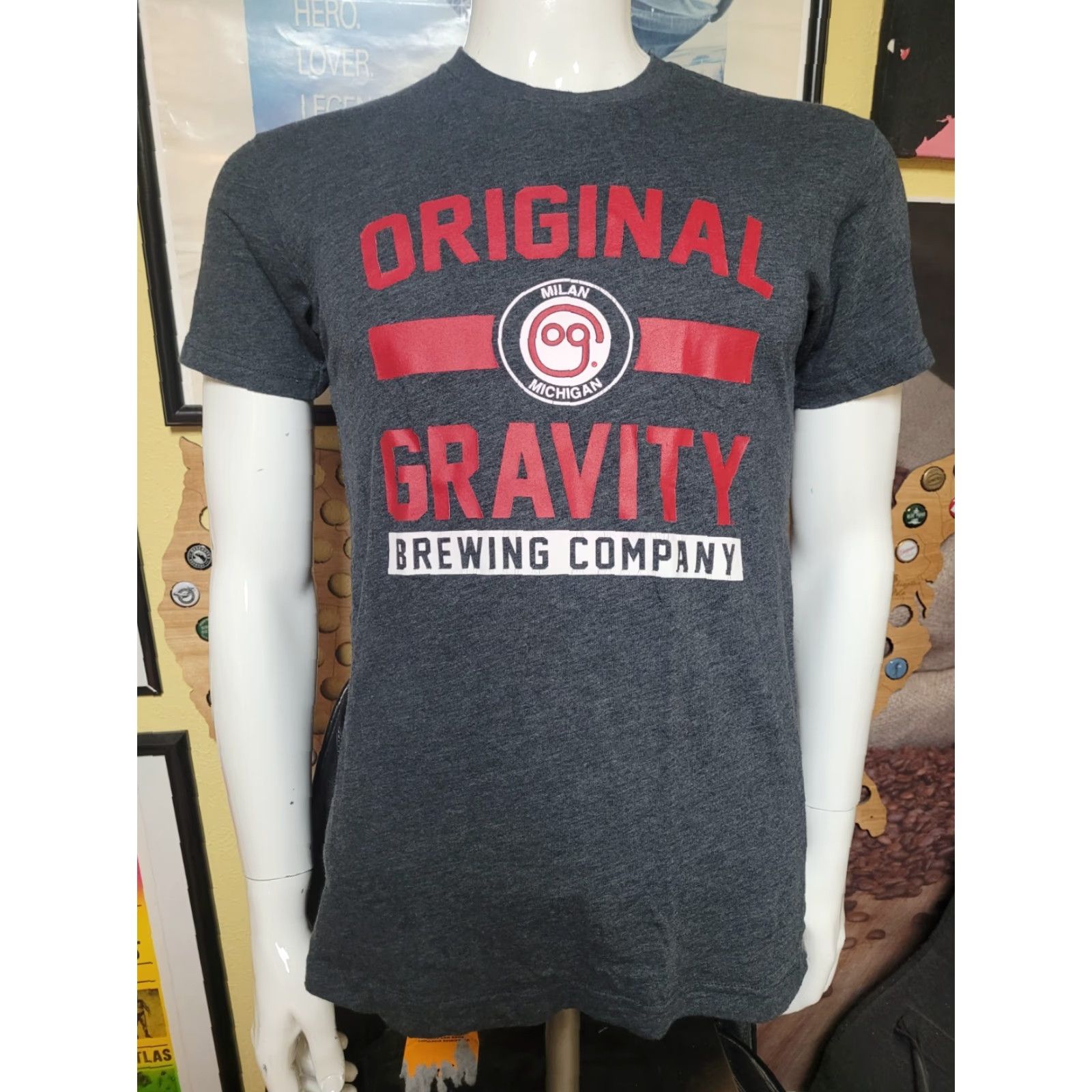 Next Level VINTAGE Original Gravity Brewing Company Milan MI T Shirt Small Hops Logo Craft Beer Size US S / EU 44-46 / 1 - 2 Thumbnail