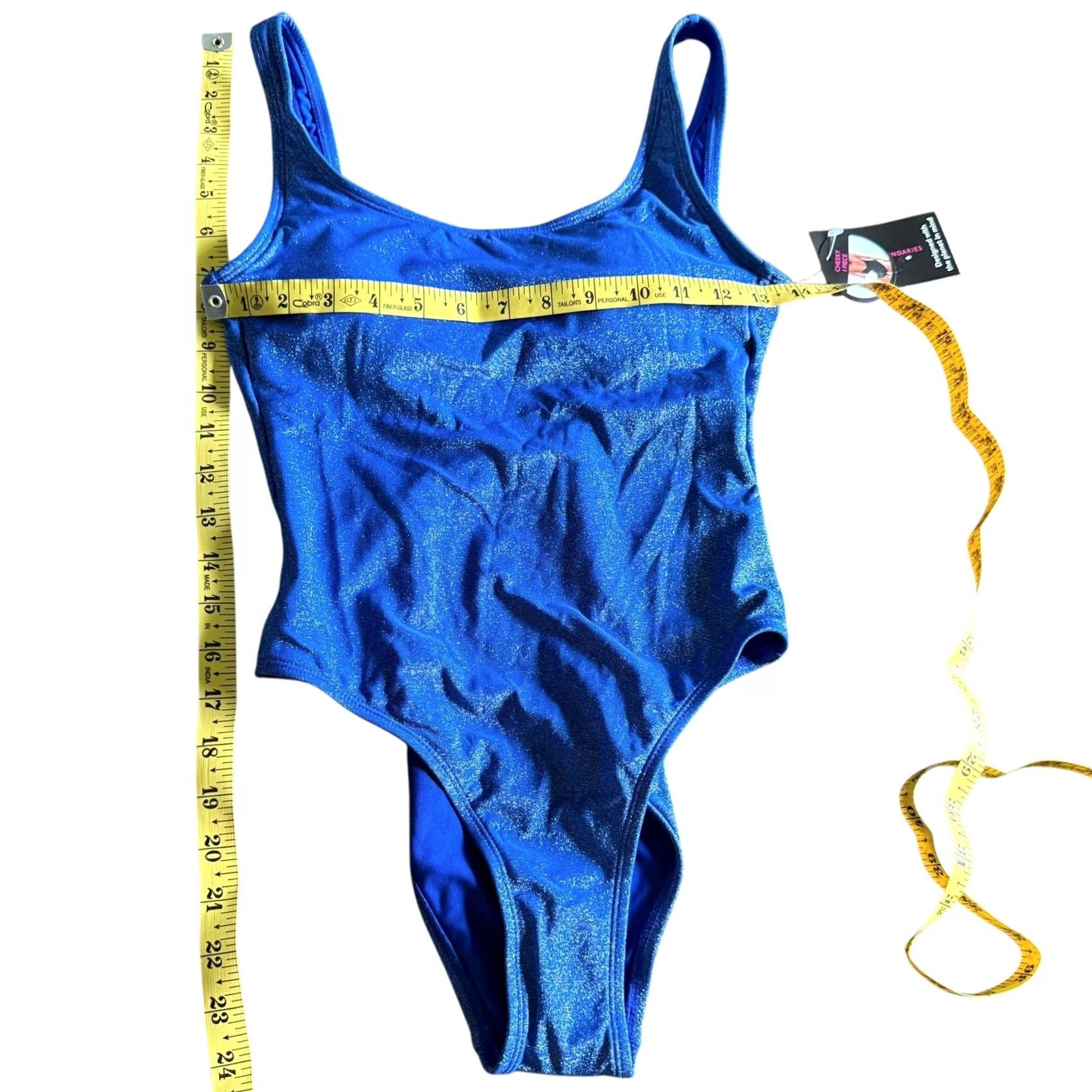 Vintage No Boundaries One Piece Swimsuit Blue Sparkle Shimmer Bodysuit Cheeky NWT S Women Beach Summer Size S / US 4 / IT 40 - 4 Thumbnail