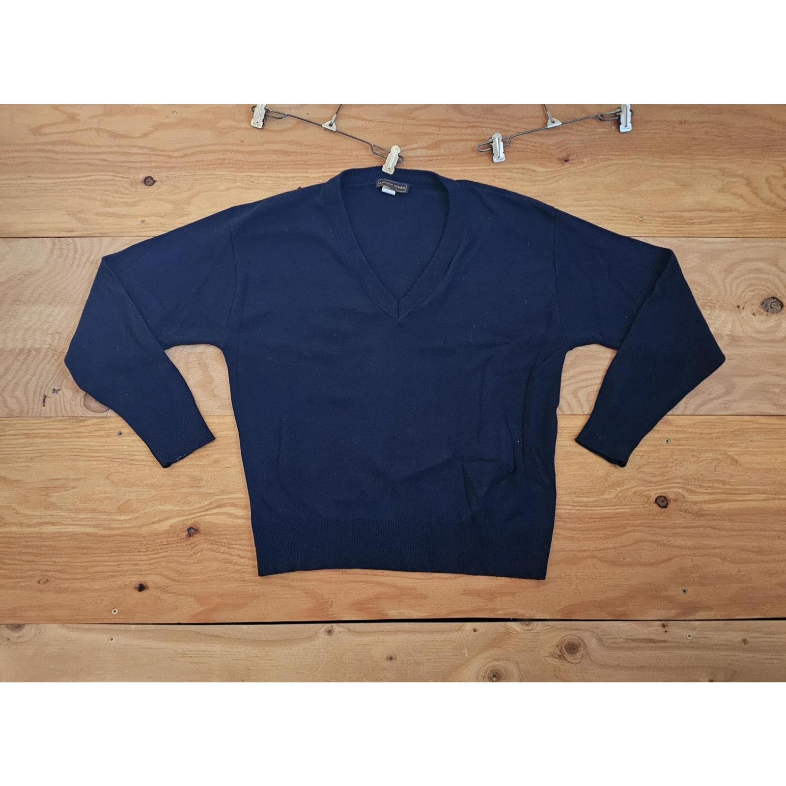 Other Andrew Rohan Sweater Navy Blue Pullover Acrylic Sz L 80s Size US L / EU 52-54 / 3 - 1 Thumbnail