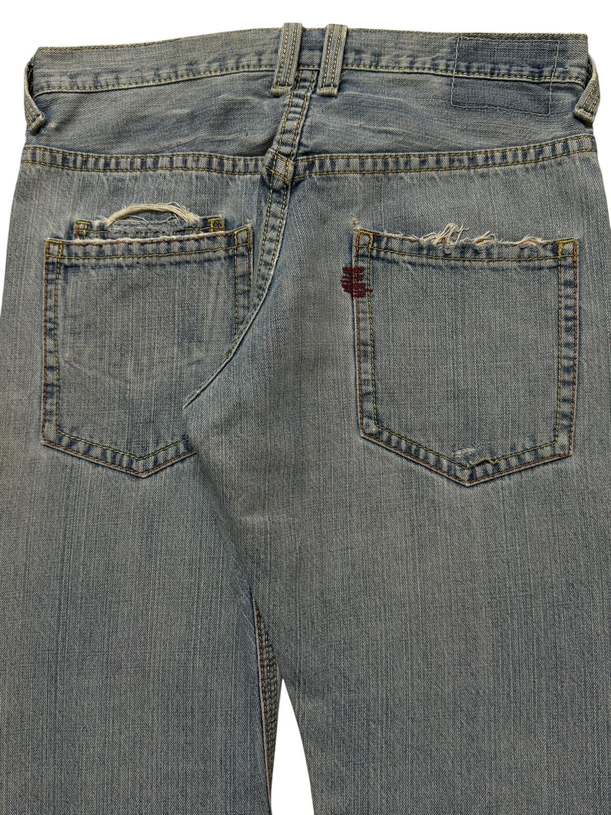 Hysteric Glamour Vintage 90s Japanese Brand Blue Wash Distress Straight Loose Size US 31 - 5 Thumbnail