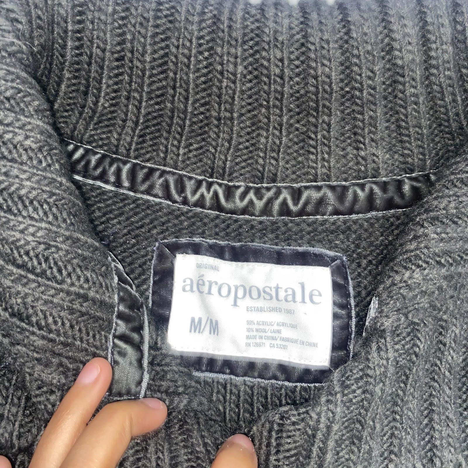 Aeropostale Y2k Chunky Grey Cable Knit Sweater Aeropostale Size M / US 6-8 / IT 42-44 - 3 Thumbnail
