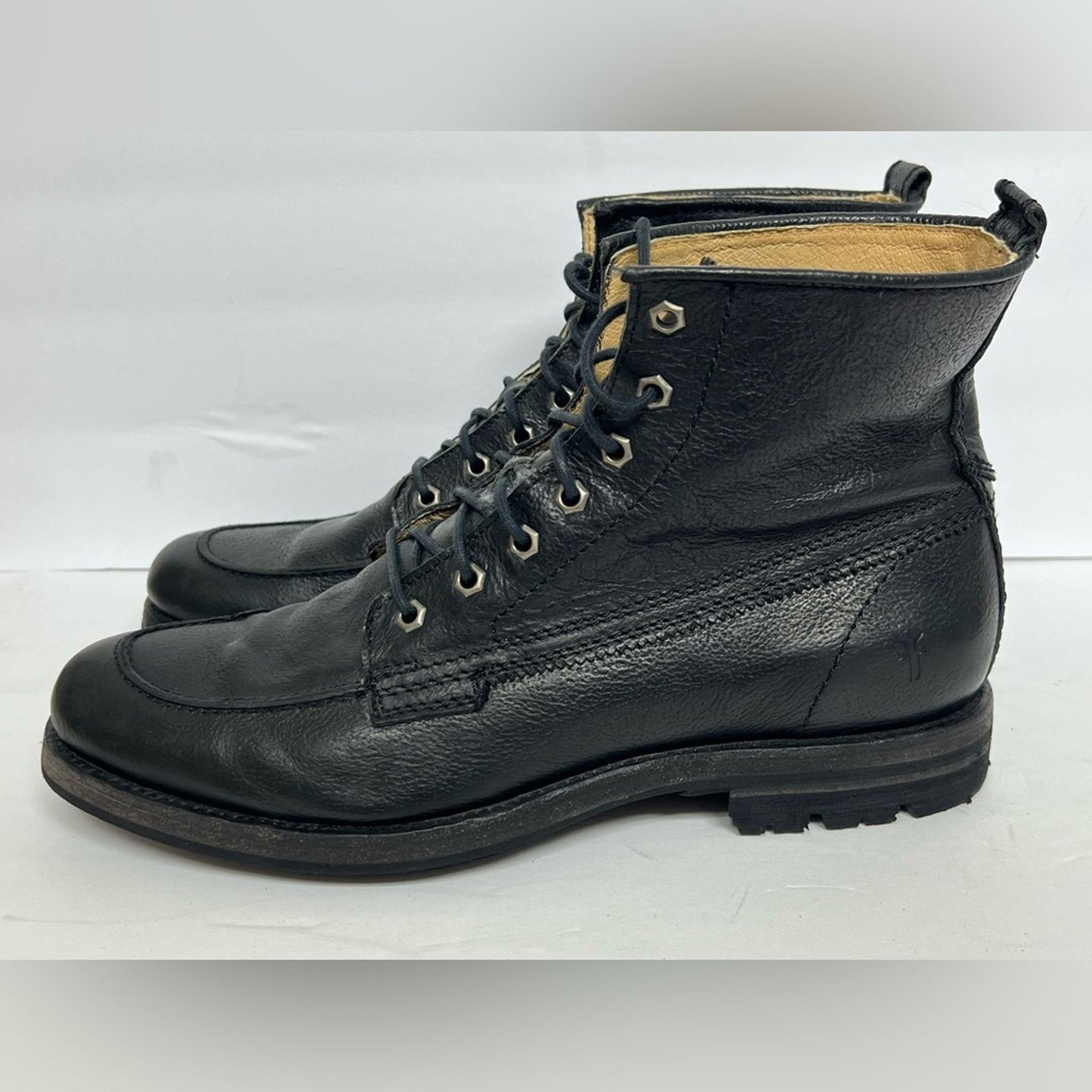 Frye Frye Ankle Boots Mens 10 D Black Leather Combat Size US 10 / EU 43 - 1 Thumbnail