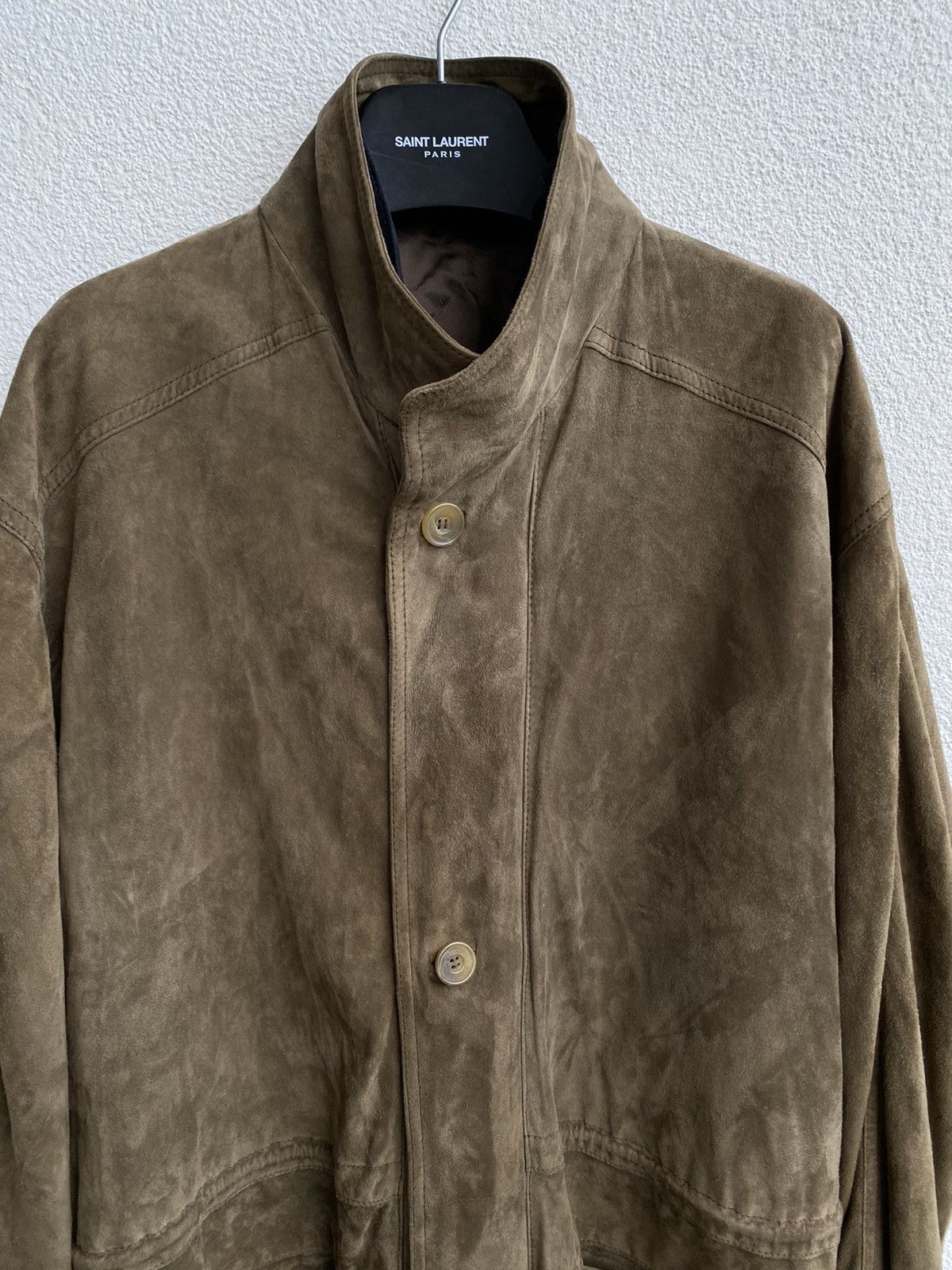 Yves Saint Laurent 90’s Suede YSL Leather Jacket Soft Beige/Brown Size US L / EU 52-54 / 3 - 8 Thumbnail