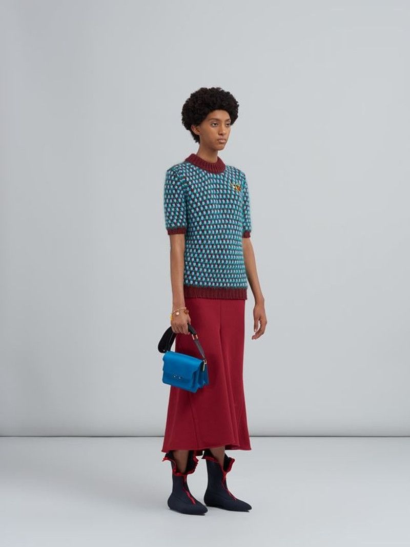 Marni o1y1125 Midi Skirt in Red Size 26" / US 2 / IT 38 - 2 Thumbnail