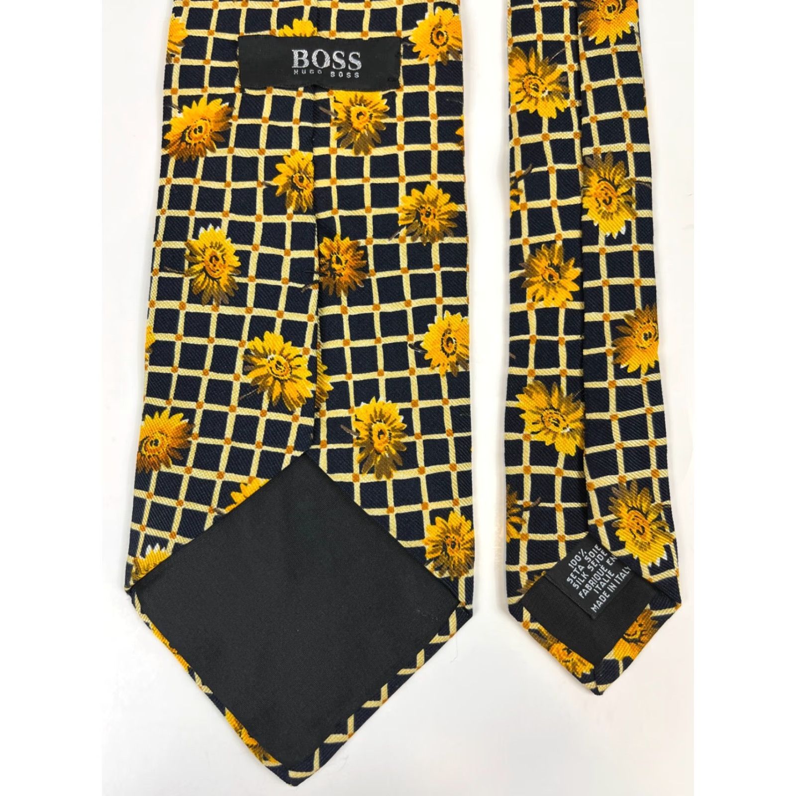 Hugo Boss VINTAGE Hugo BOSS Silk Tie Men Wide 4" Floral 58" Made in Italy Size ONE SIZE - 6 Thumbnail