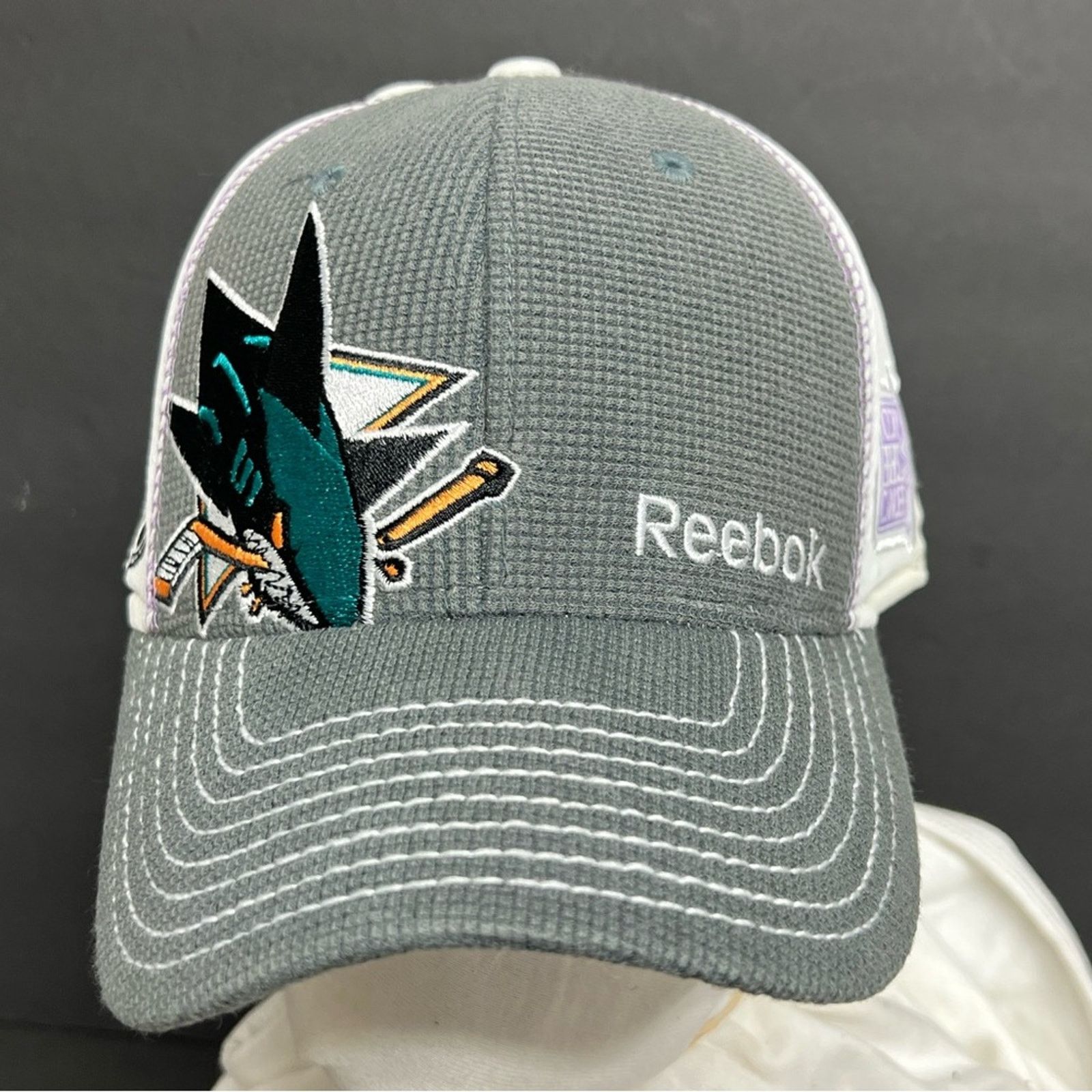 Reebok NHL San Jose Sharks Center Ice Reebok Hat- Fitted L/XL Size ONE SIZE - 1 Thumbnail