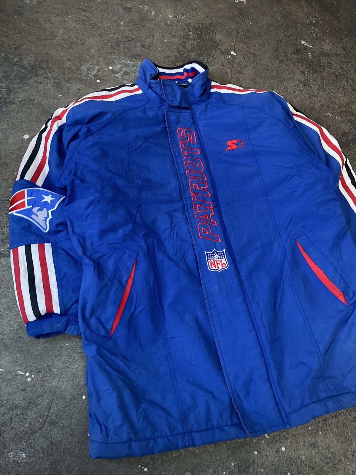 NFL × Starter × Vintage Vintage 90s Starter New England Patriots Parka Jacket Size US M / EU 48-50 / 2 - 3 Thumbnail