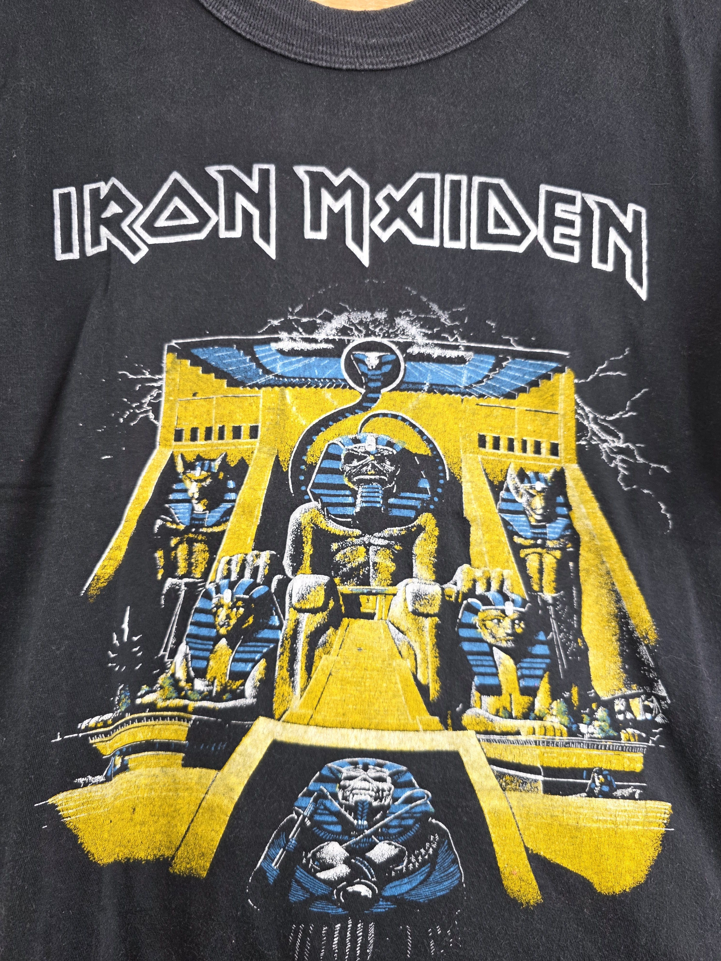 Band Tees × Iron Maiden × Vintage Early 80s Iron Maiden Power Slave L 19.5" 24" Size US L / EU 52-54 / 3 - 3 Thumbnail