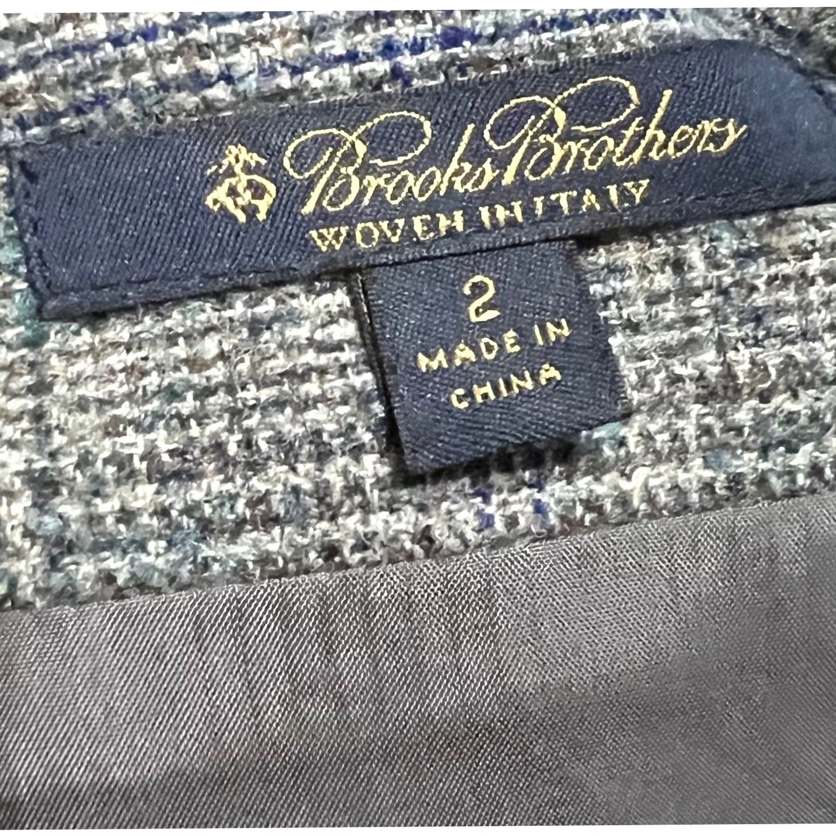 Brooks Brothers Brooks Brothers Wool Blend Skirt Sz 2 Pleated Gray Glen Plaid A-Line Womens Office Academia Preppy 90s Twee (Vintage: No) Size 26" / US 2 / IT 38 - 5 Thumbnail