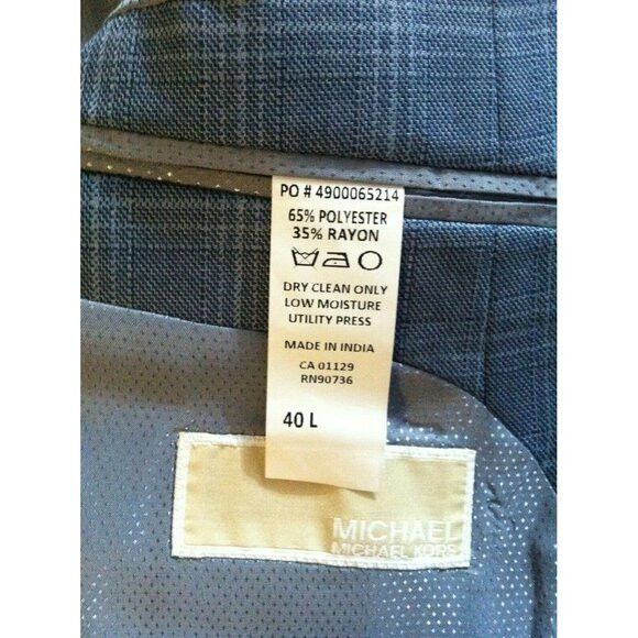 Michael Kors MICHAEL KORS NEW 65%PLYSTR 35%RAYON SPORT COAT BLAZER 40L Size 40L - 4 Thumbnail