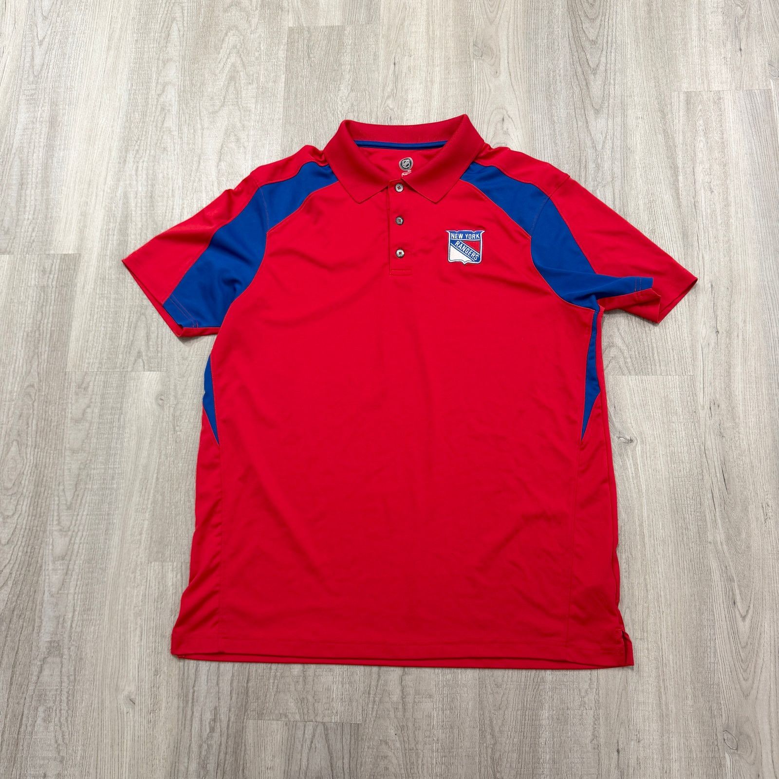 NHL NHL New York Rangers Polo Shirt Men's Extra Large Red Blue Size US XL / EU 56 / 4 - 1 Thumbnail