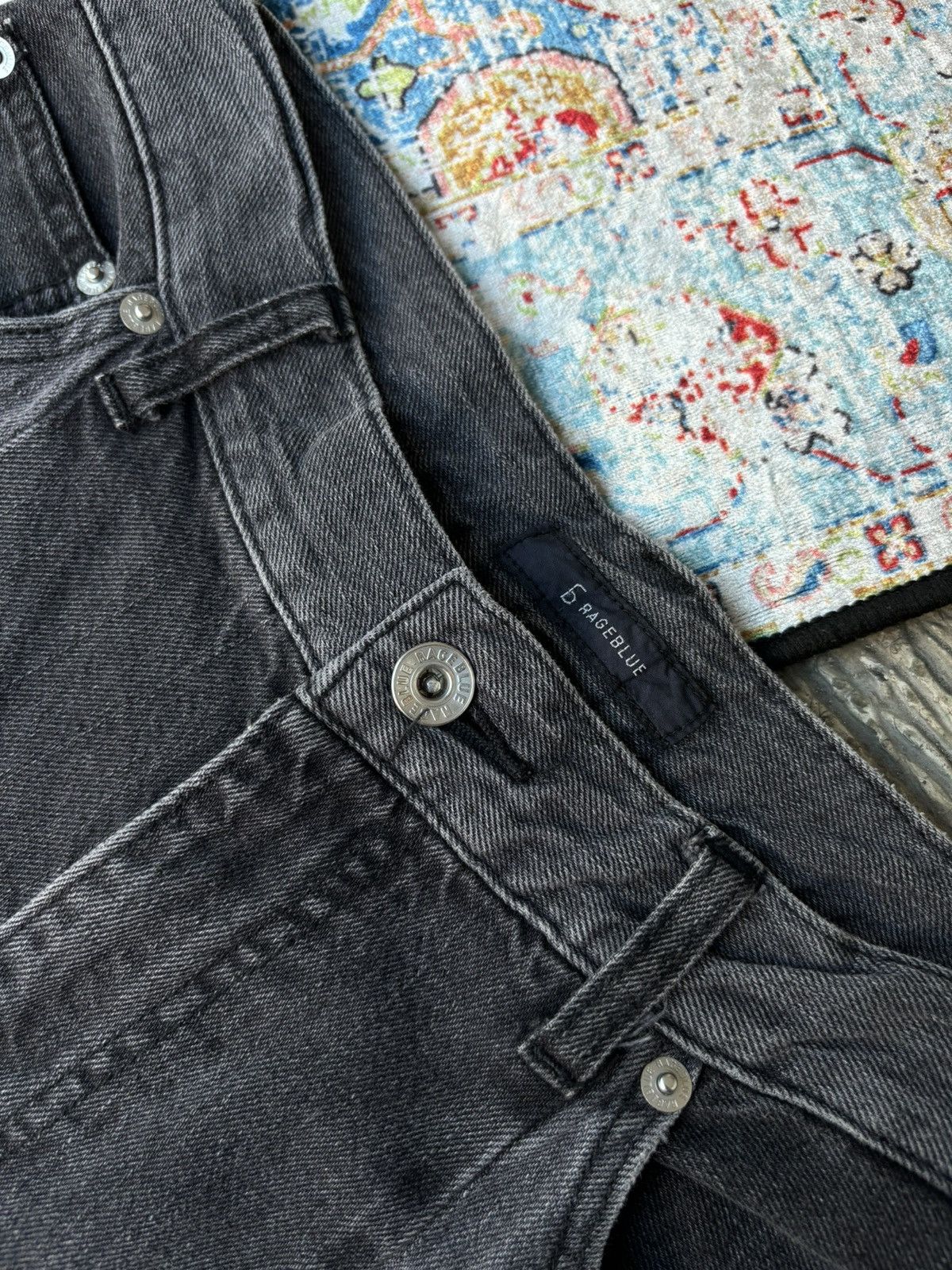 If Six Was Nine × Japanese Brand × RAGEBLUE Color block twotone Rageblue jeans Size US 32 / EU 48 - 6 Thumbnail