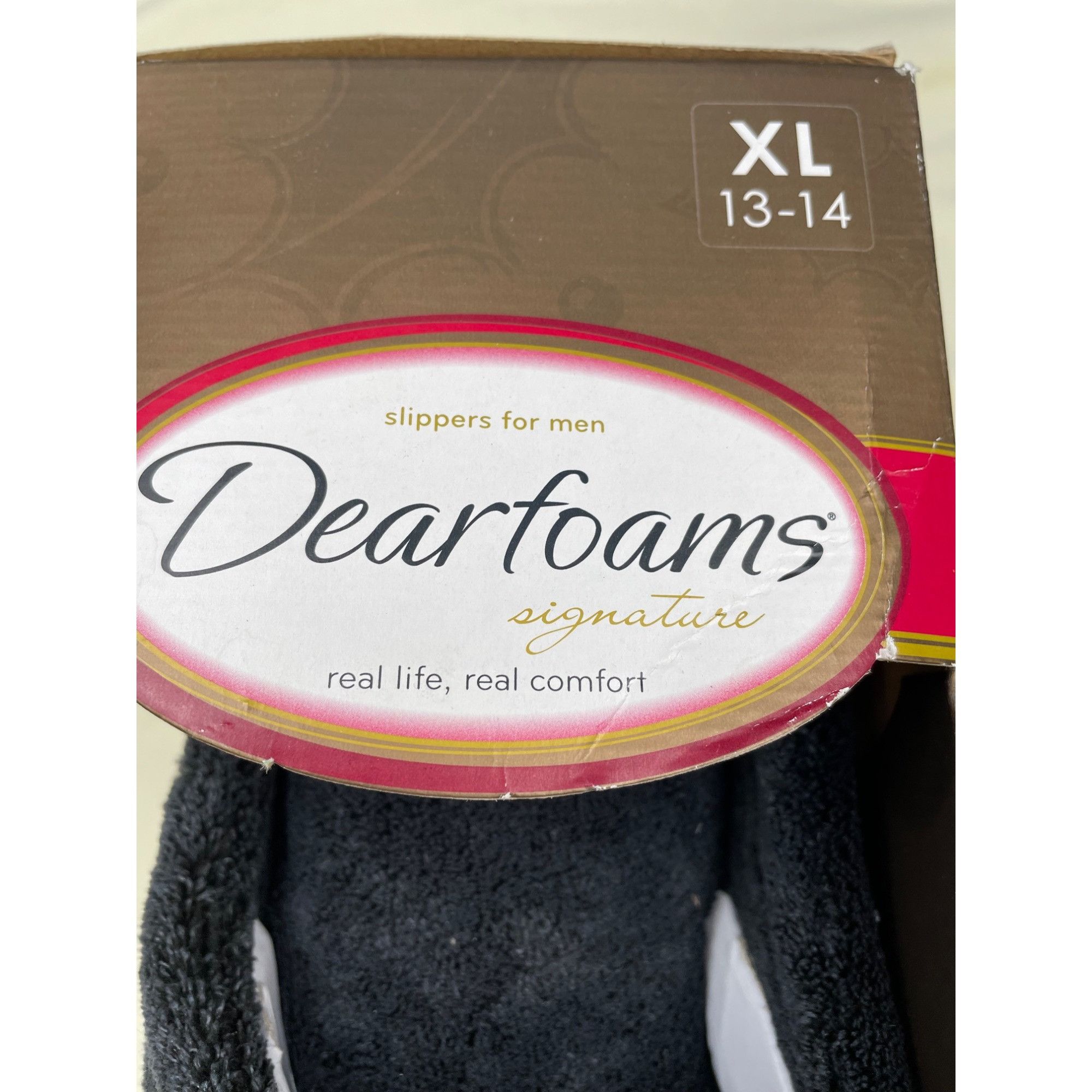 Other Dearfoams Mens Black Slippers Ultimate Comfort Firm Cushion Size US 13 / EU 46 - 3 Thumbnail
