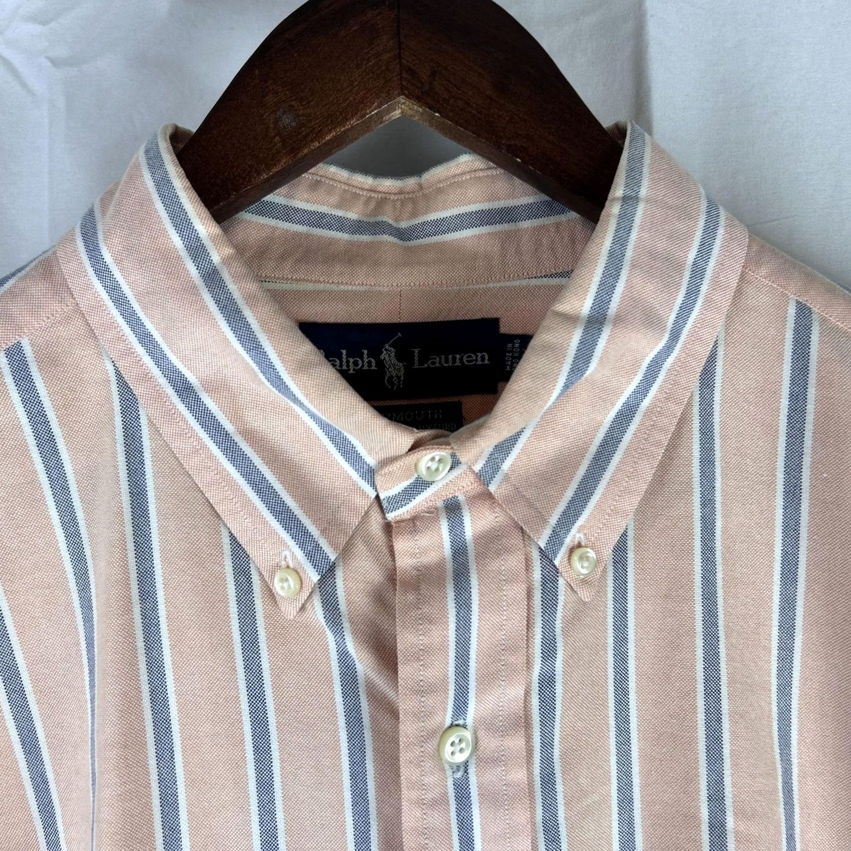 Ralph Lauren Ralph Lauren Shirt Mens 2XL Pink Blue Stripe Yarmouth Oxford Button-Down Size US XXL / EU 58 / 5 - 3 Thumbnail