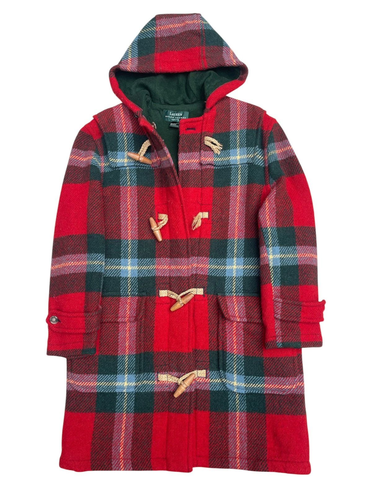 Ralph Lauren Vintage Lauren Ralph Lauren Plaid Toggle Coat Hooded Size M Size US M / EU 48-50 / 2 - 1 Thumbnail