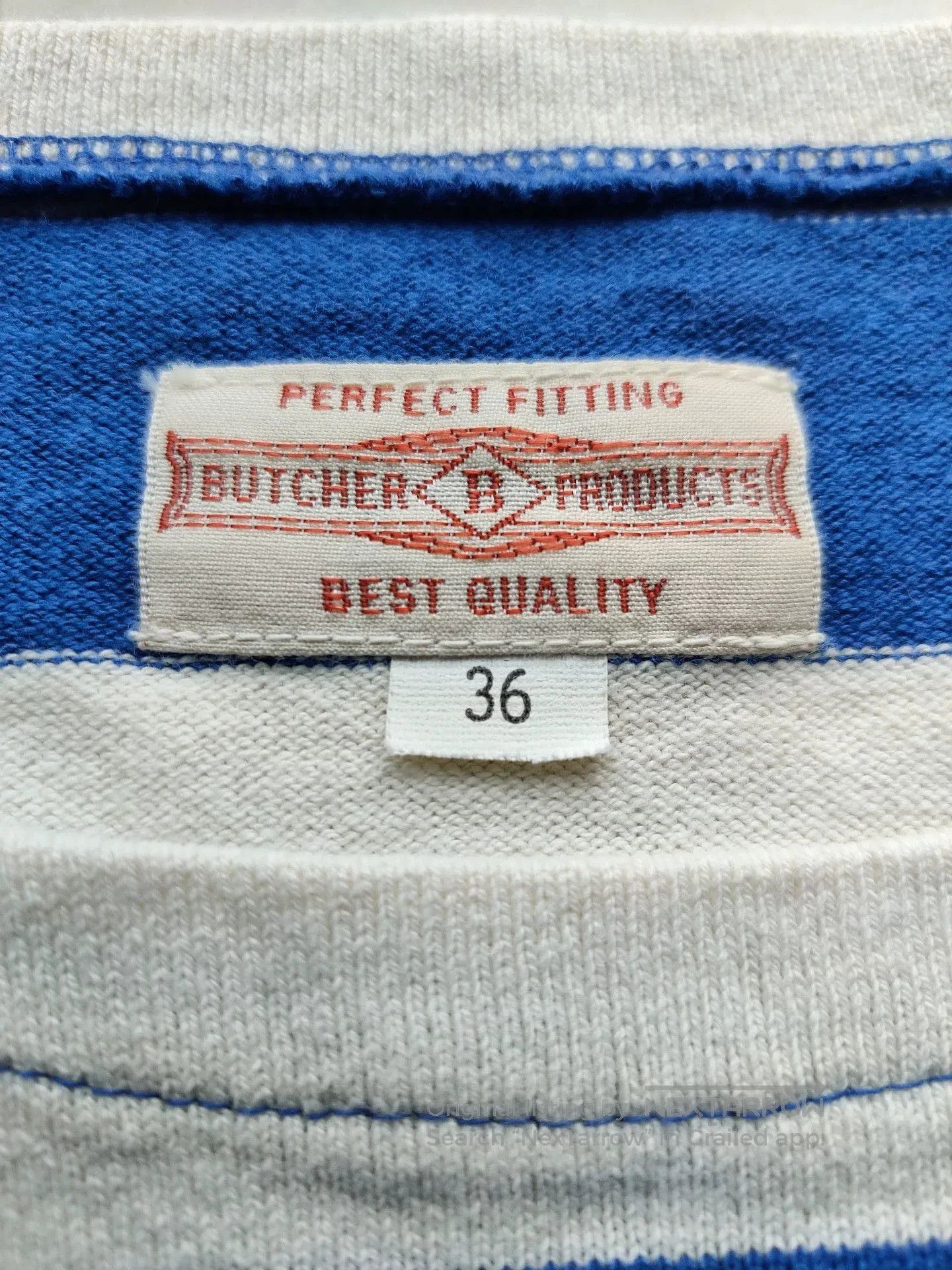 Butcher Products long sleeve navy striped shirt. Size US M / EU 48-50 / 2 - 3 Thumbnail