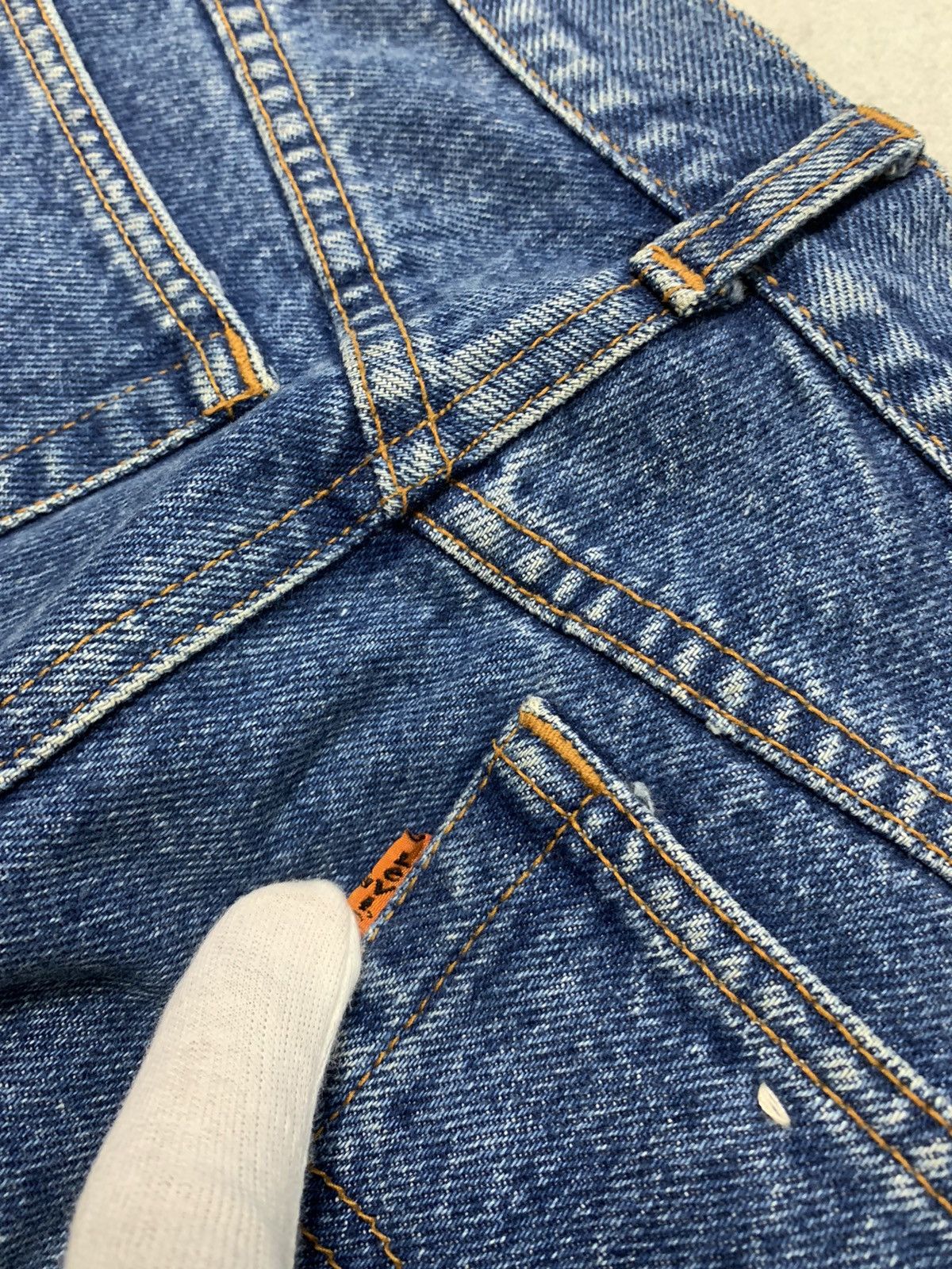 Levi's Vintage Clothing 90s Vintage Rare Levi Leather tag Orange tab denim mid skirt Size 28" / US 6 / IT 42 - 7 Thumbnail