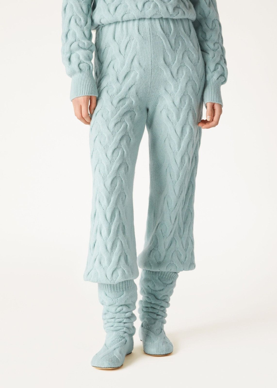 Loro Piana o1srvl11e1125 FAO4517 Cocooning Cozy Braids Pant in Blue Size 27" / US 4 / IT 40 - 3 Thumbnail