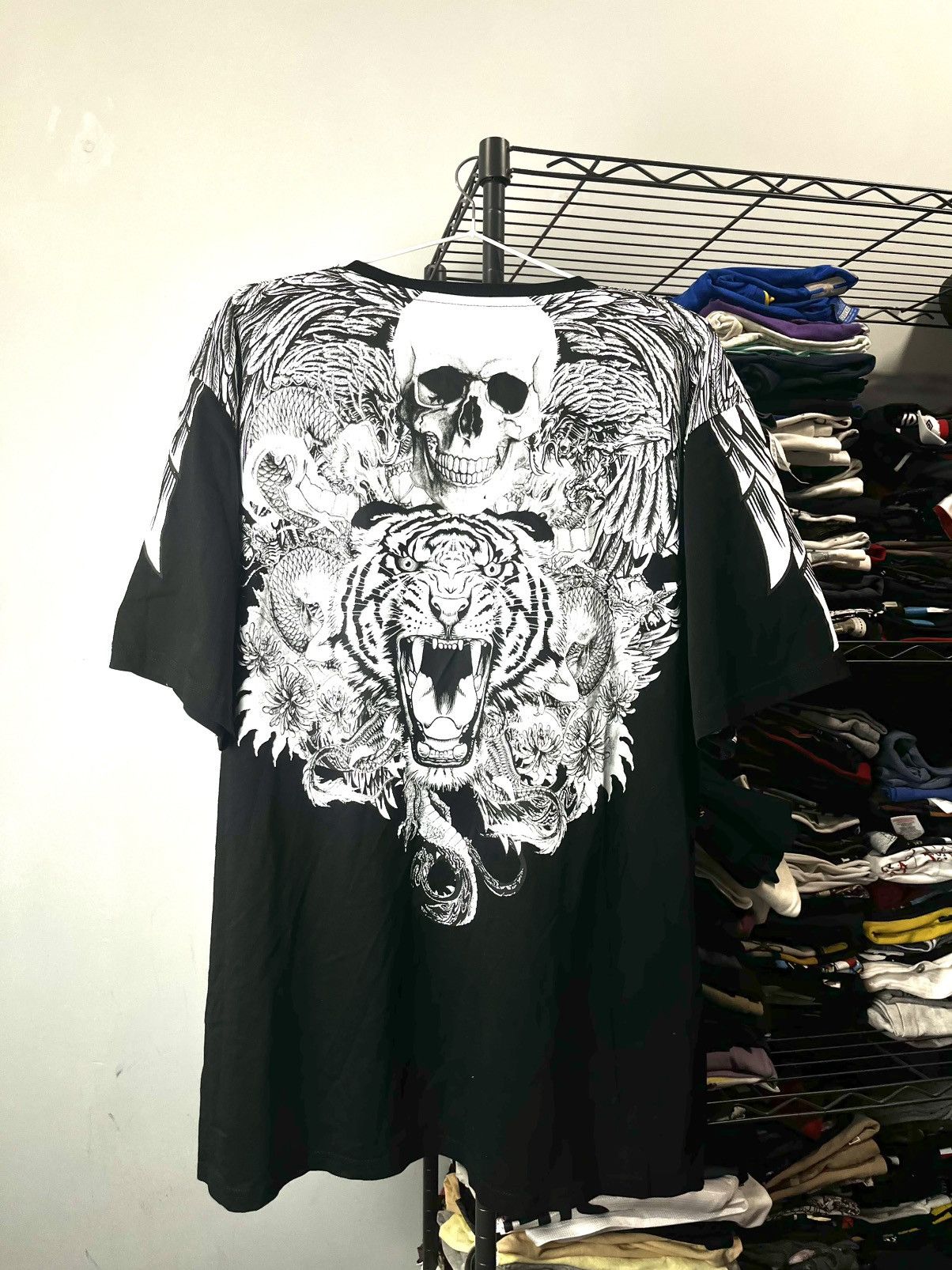 If Six Was Nine Vintage Style Tiger Skull Affiction Jnco Style T Shirt y2k Size US XXL / EU 58 / 5 - 1 Thumbnail