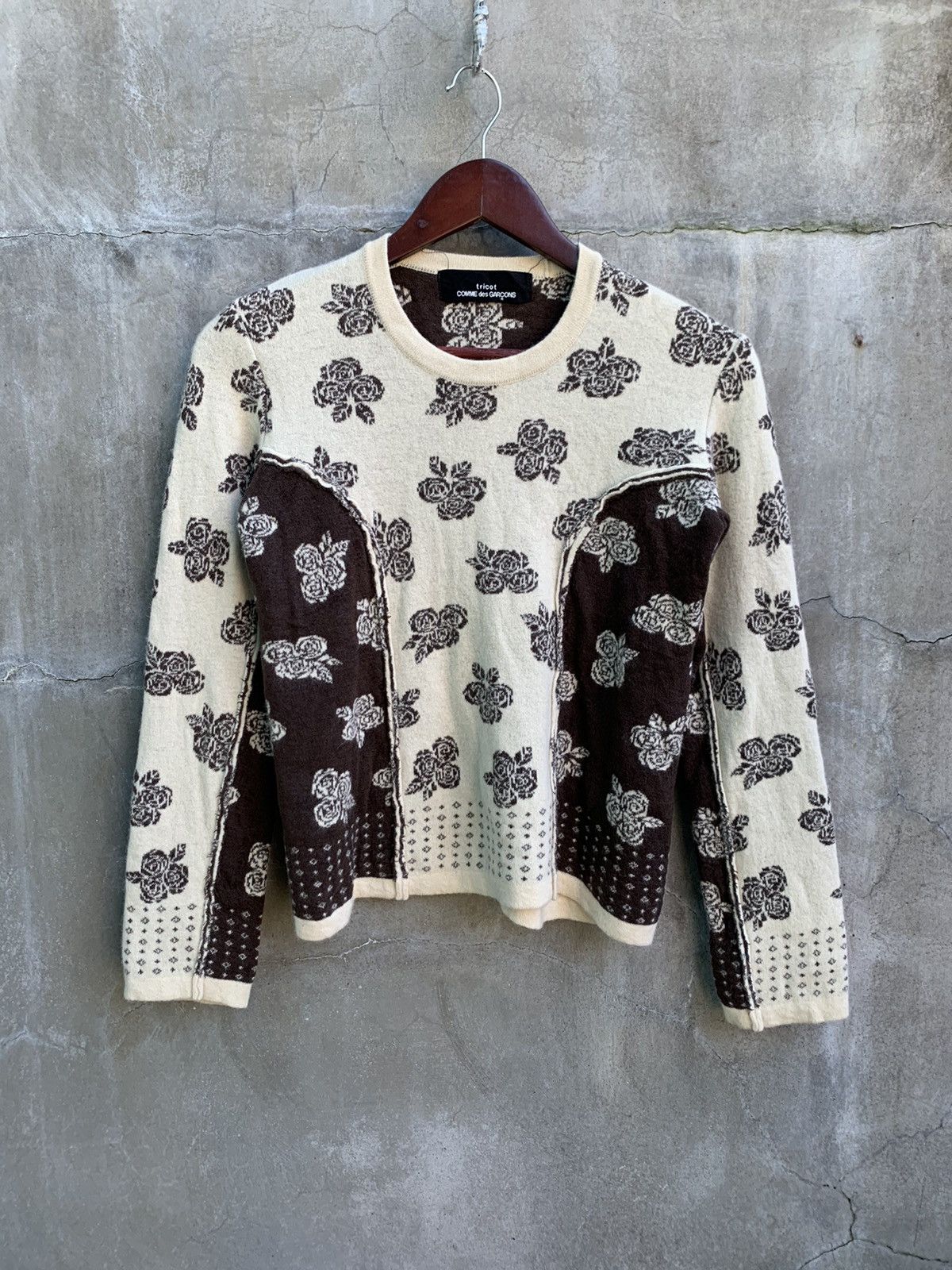 Comme des Garcons “Roses” Wool Sweater Size S / US 4 / IT 40 - 1 Thumbnail