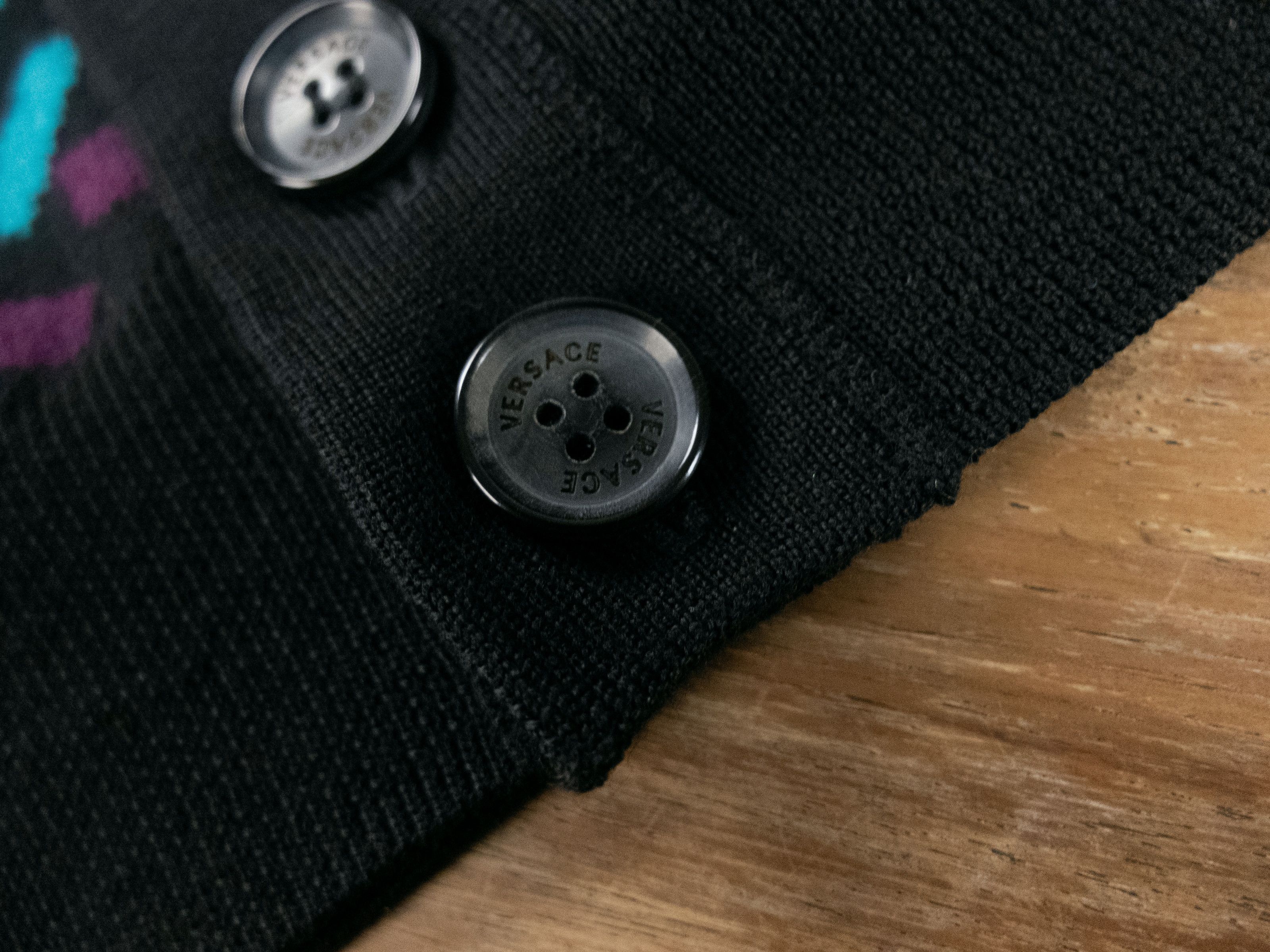 Versace VERSACE La Greca knit black wool cardigan sweater Large Size US L / EU 52-54 / 3 - 7 Thumbnail