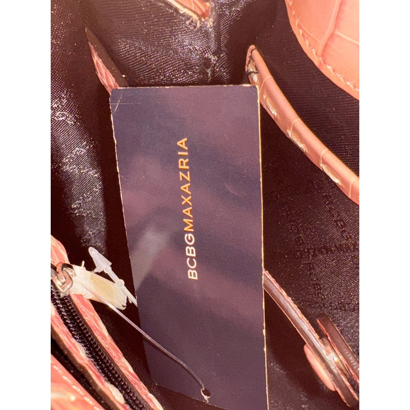 Bcbgmaxazria NWT NEW VTG BCBG MAXAZRIA Croc Embossed Bag Pink Silver Bag Size ONE SIZE - 14 Thumbnail