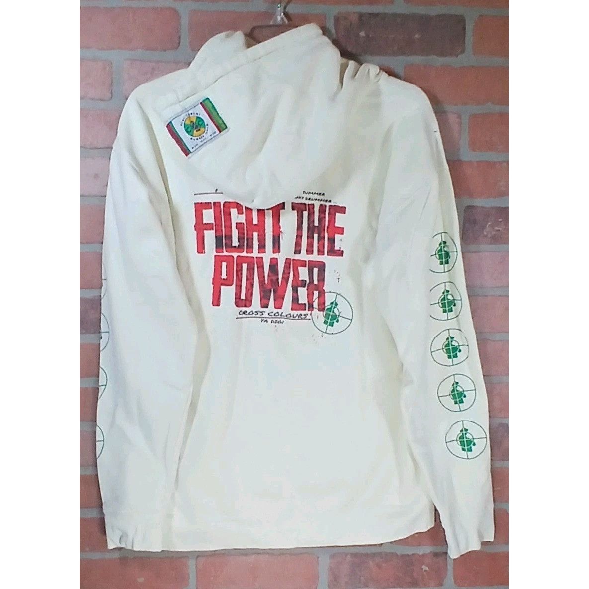 Cross Colours Cross Colours Public Enemy Hoodie Mens Medium Cream Fight th Size US M / EU 48-50 / 2 - 18 Thumbnail