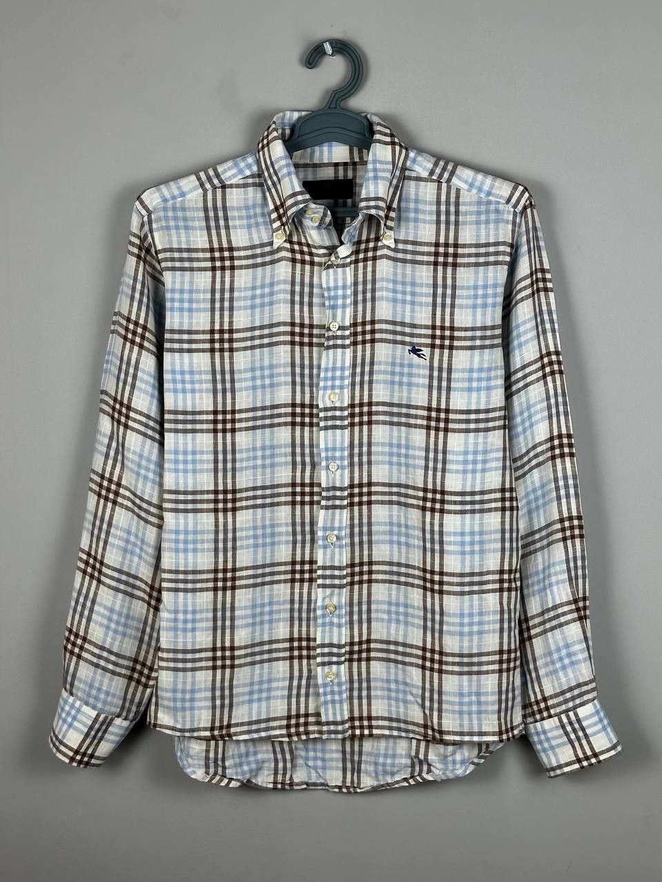Etro ETRO Luxury Linen Check Long Sleeve Shirt Size US M / EU 48-50 / 2 - 1 Thumbnail