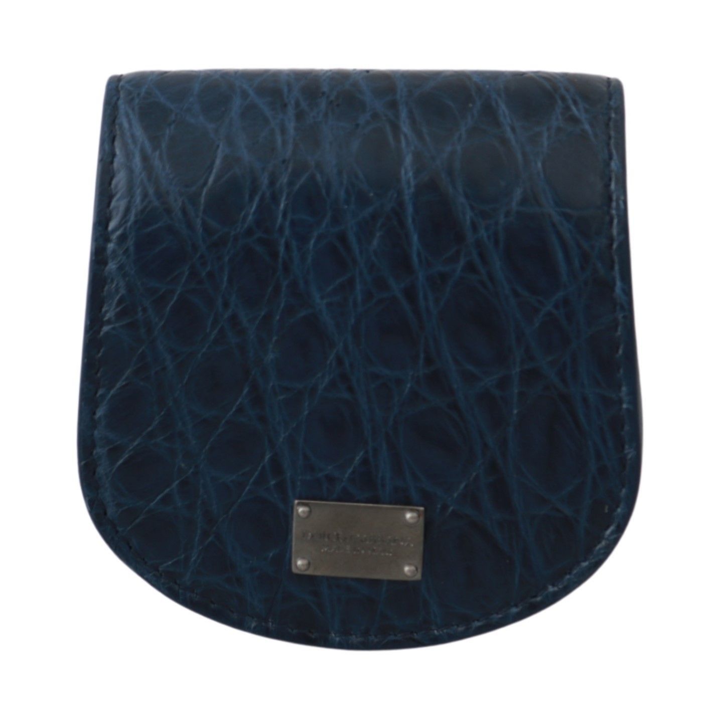Dolce & Gabbana Elegant Blue Caimano Leather Condom Case Men's Wallet Size ONE SIZE - 1 Thumbnail