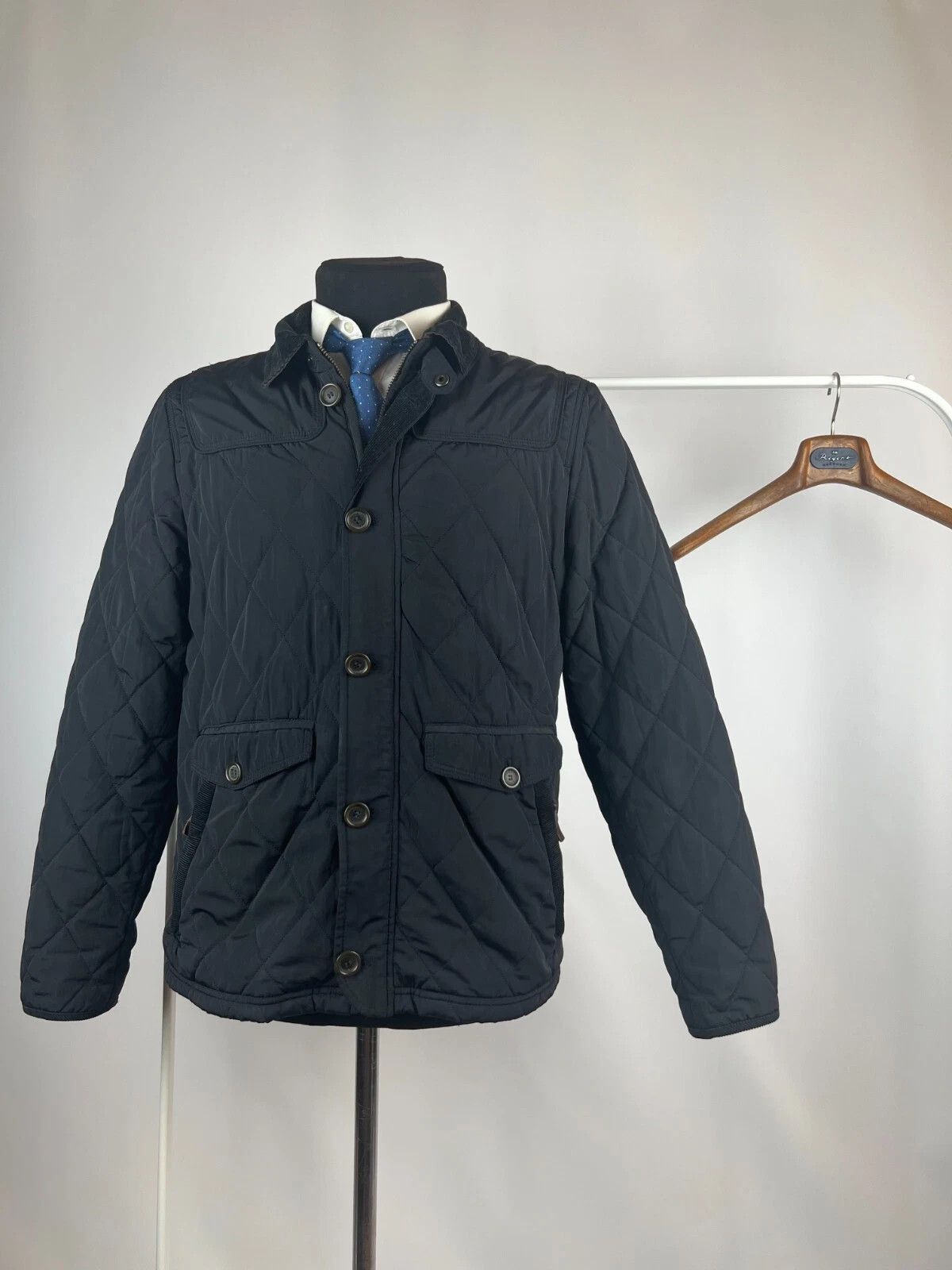 Ted Baker Ted Baker London Men's Black Corduroy Collar Quilted Jacket Size US L / EU 52-54 / 3 - 1 Thumbnail