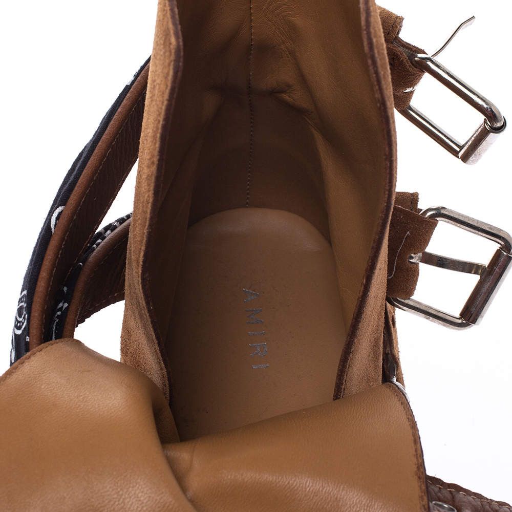 Amiri o1w1db11224 Buckle Ankle Boots in Brown Size US 8 / EU 41 - 7 Thumbnail