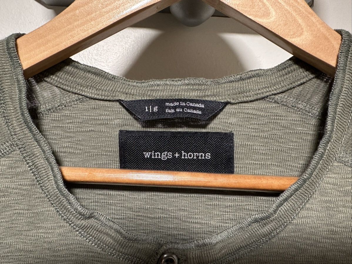 Wings + Horns Wings + Horns 1x1 Slub Short Sleeve Henley Size US L / EU 52-54 / 3 - 3 Thumbnail
