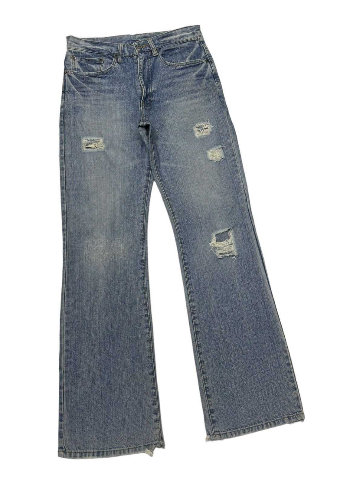 Yohji Yamamoto RARE‼️YOHJI YAMAMOTO AAR FLARE DISTRESS RIPS DENIM JEANS Size US 30 / EU 46 - 3 Thumbnail