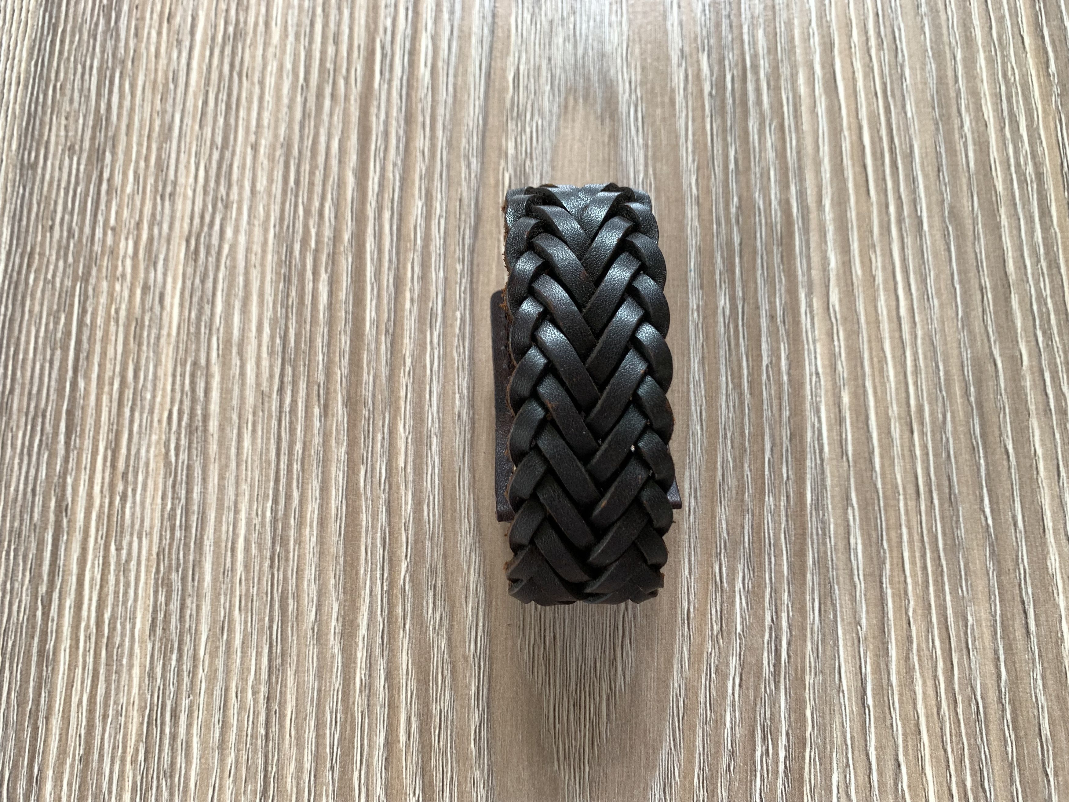 Handmade Classic Mens Brown Leather Bracelet With Binding Size ONE SIZE - 3 Thumbnail