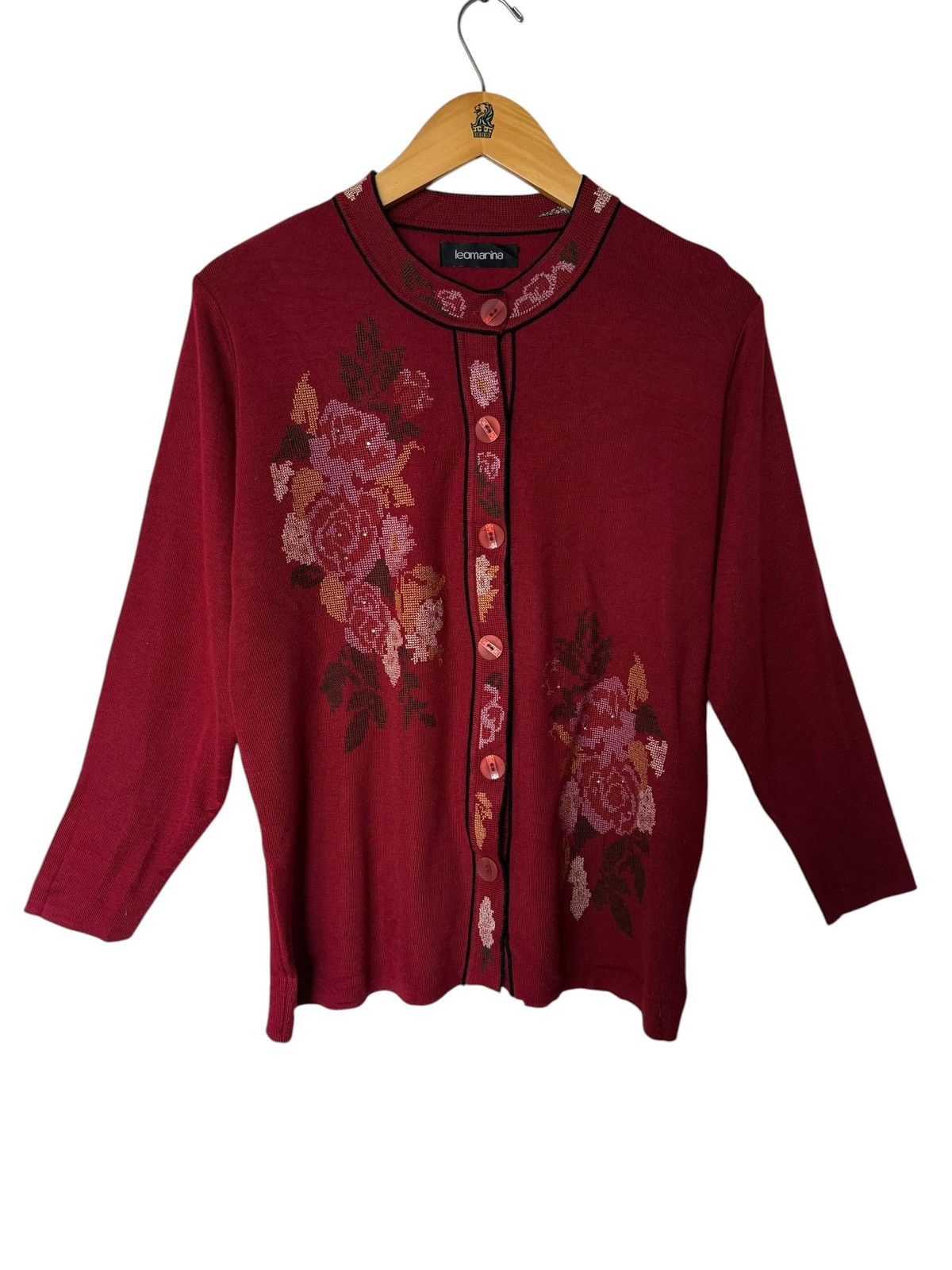 Aran Isles Knitwear Vintage Leomarina Big Logo Button Ups Knitwear Sweater Size M / US 6-8 / IT 42-44 - 1 Thumbnail