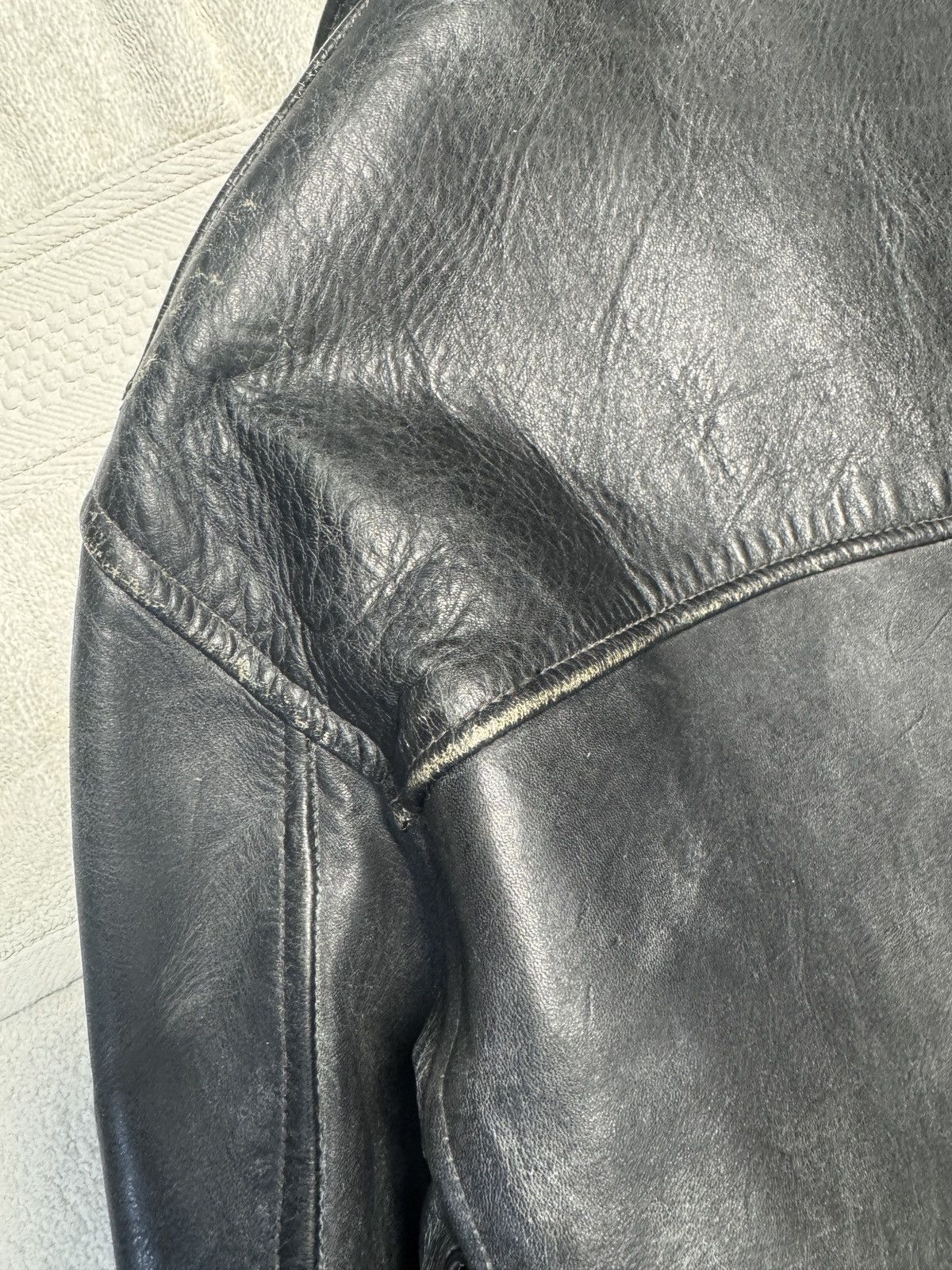 Vintage Rare 40's "Star Glove" Cal Crown Zips Leather Jacket 40 US Size US L / EU 52-54 / 3 - 4 Thumbnail