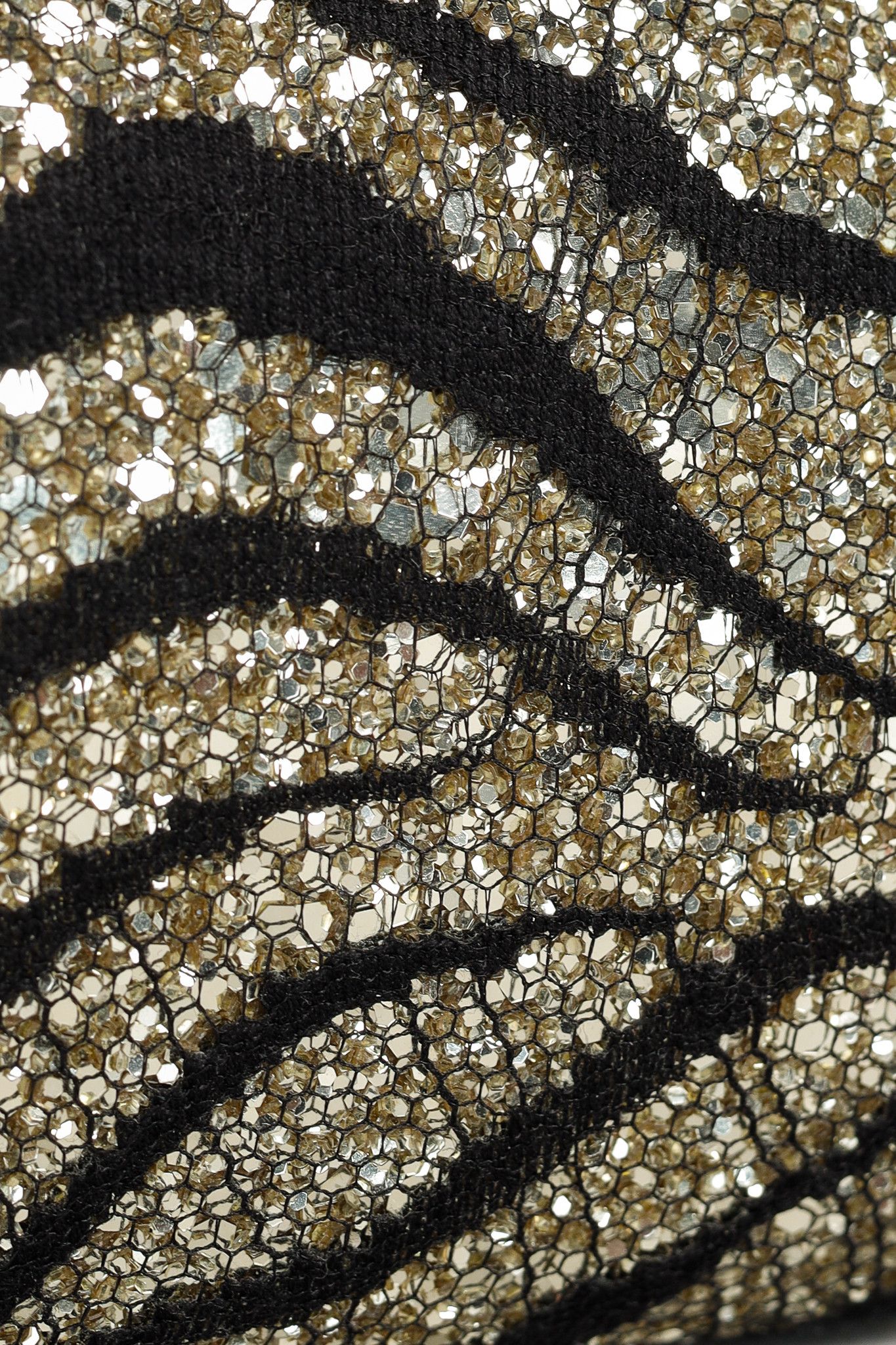 Jimmy Choo Jimmy Choo Gold & Black Glitter Zebra Stud-Clasp Clutch Size ONE SIZE - 6 Thumbnail