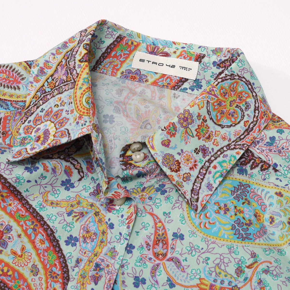 Etro Etro Printed Flowers Floral Shirt Aquamarine Size M / US 6-8 / IT 42-44 - 7 Thumbnail