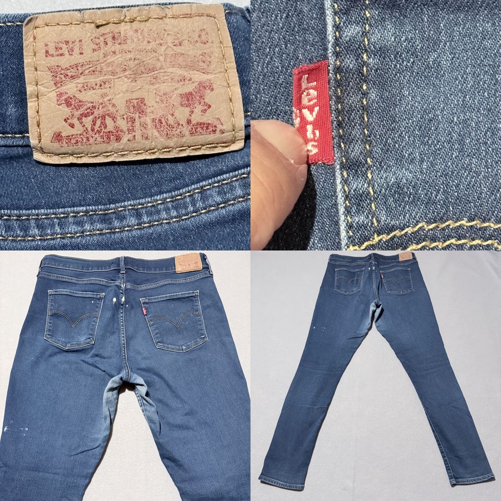 Levi's Levi's 311 Shaping Skinny Jeans Women's 32 Dark Wash Denim Slim Zip Fly - Stains Jeans Blue Women 90s Vintage Style Size 24" / US 00 / IT 34 - 9 Thumbnail