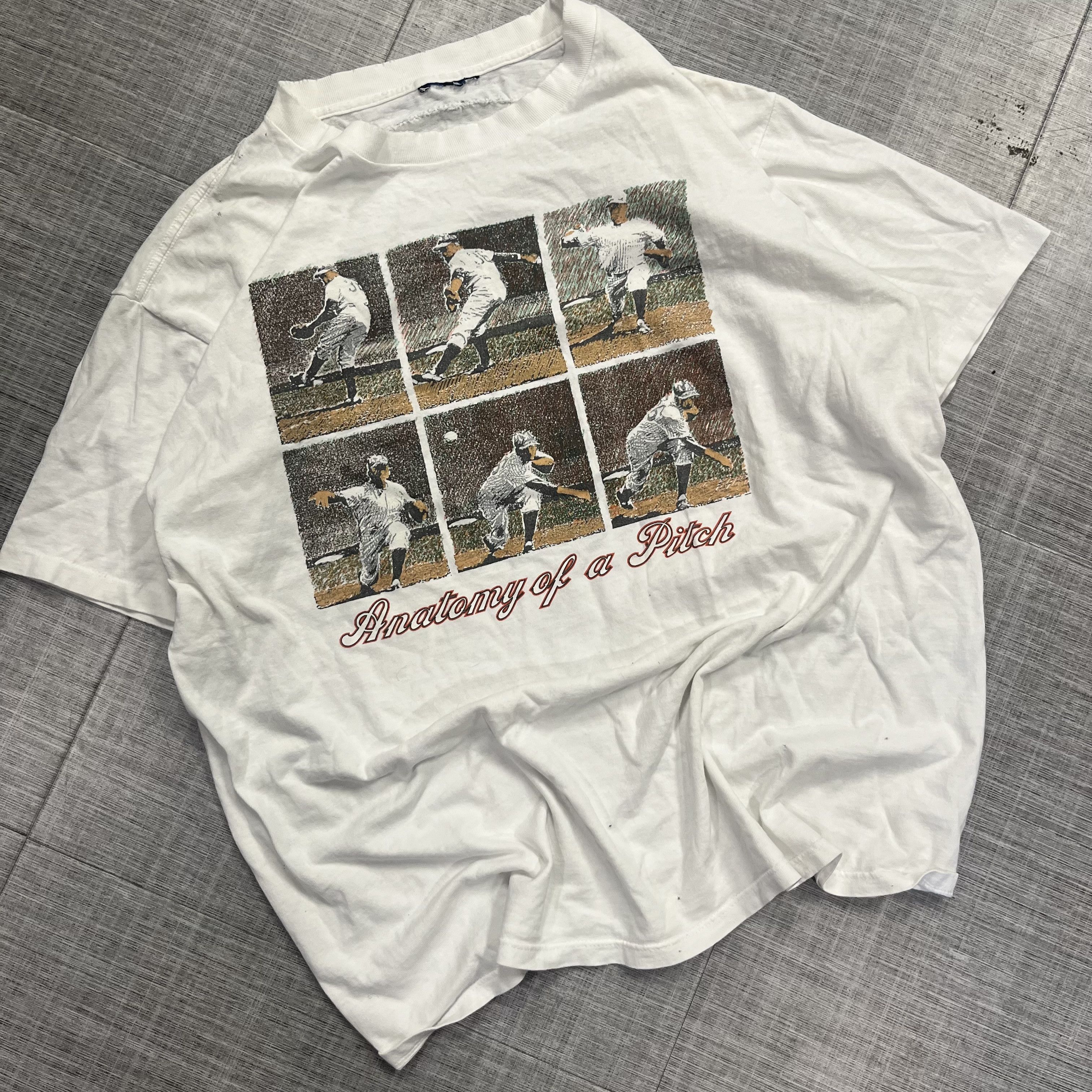 Majestic × Starter VTG 90s Antonomy of a Pitch Baseball Tee Size US XL / EU 56 / 4 - 1 Thumbnail