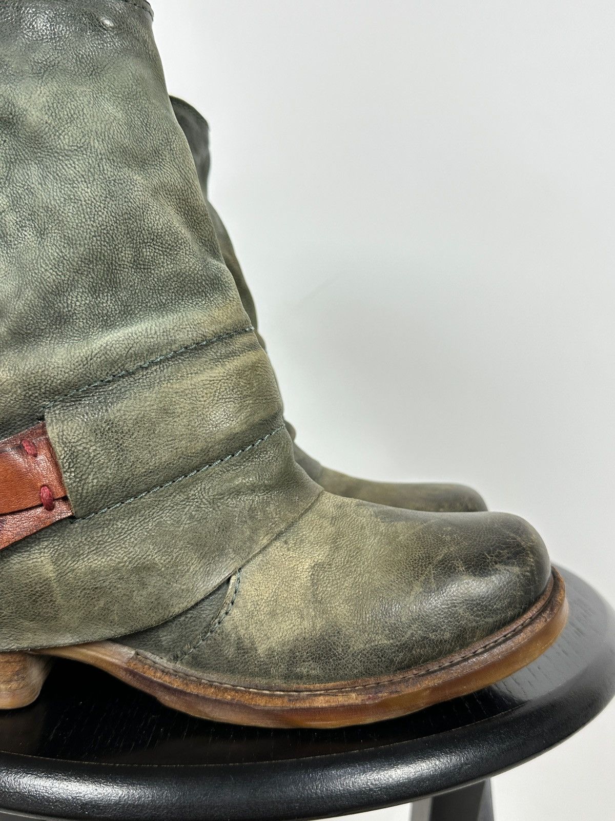 A.S.98 A.S.98. Airstep Leather Biker Ankle Buckle Strap Boots Size US 6 / IT 36 - 15 Thumbnail