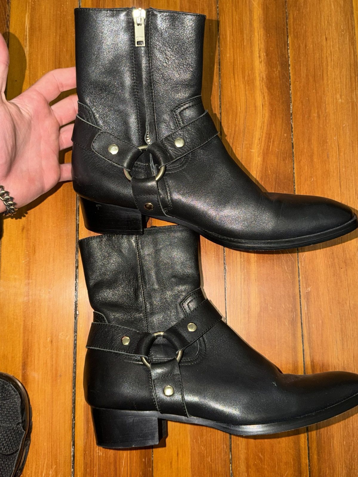 Hedi Slimane Saint laurent AW15 star stud derby boots | Grailed