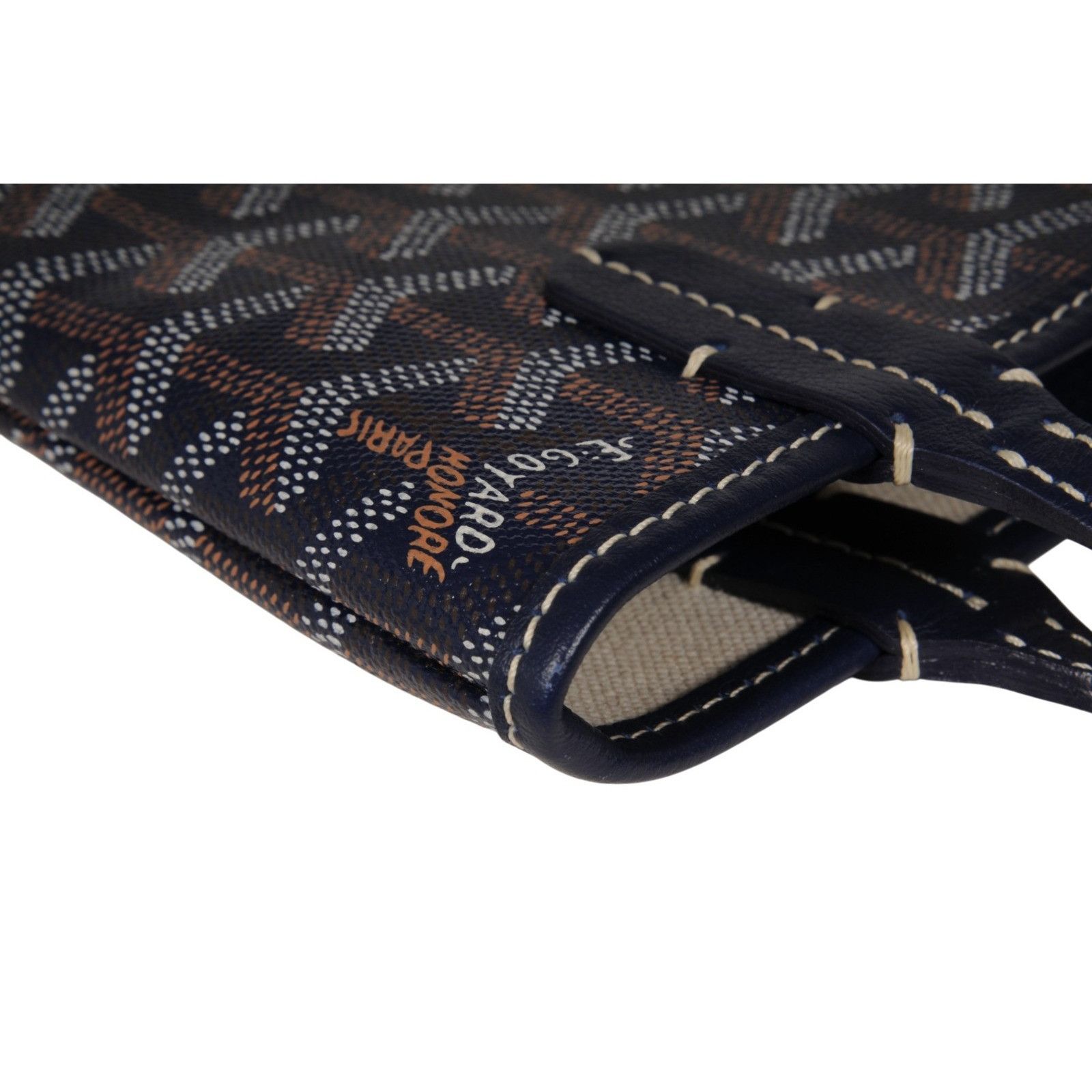 Goyard Mini Poitier Tote Navy Bag Blue Goyardine Reversible Size ONE SIZE - 9 Thumbnail