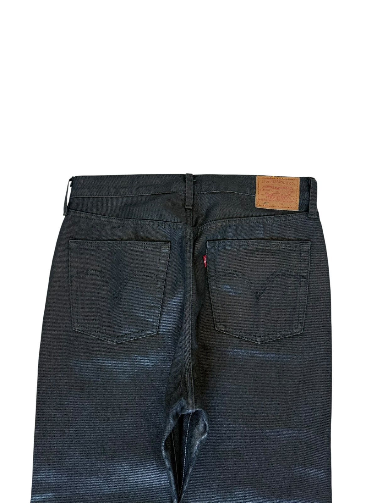 Levi's Levi’s 501 Big E Black Waxed Straight Denim Jeans Red Tab Size US 31 - 3 Thumbnail